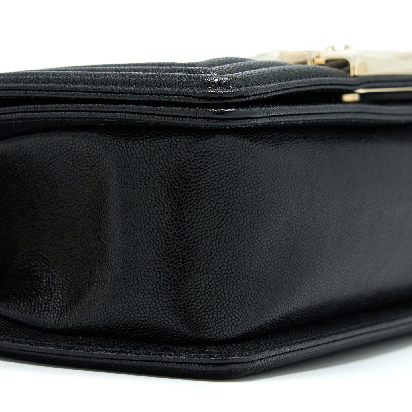 Chanel Small Boy Bag Chevron Caviar Black LGHW