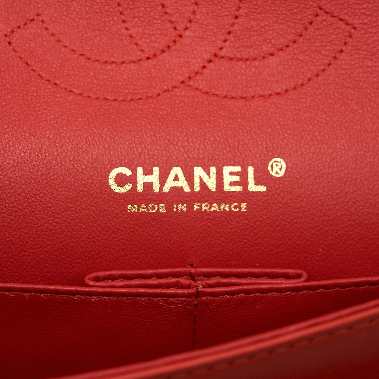 CHANEL CLASSIC MEDIUM DOUBLE FLAP LAMBSKIN IN CORAL LGHW