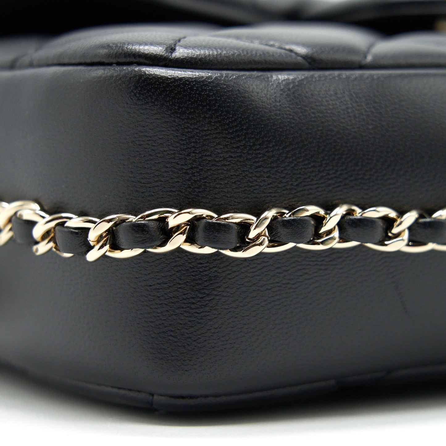 Chanel Logo Pearl Chain Mini Flap Bag GHW