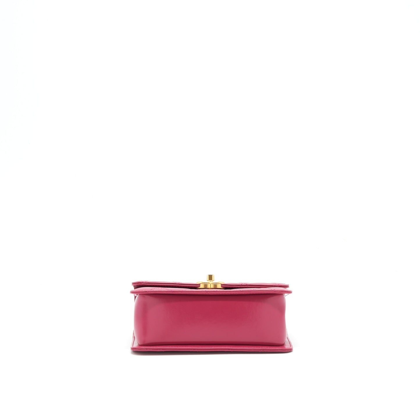Chanel 21A Small Gold Crush Flap Bag With Chain Calfskin Raspberry Pink GHW (Microchip)