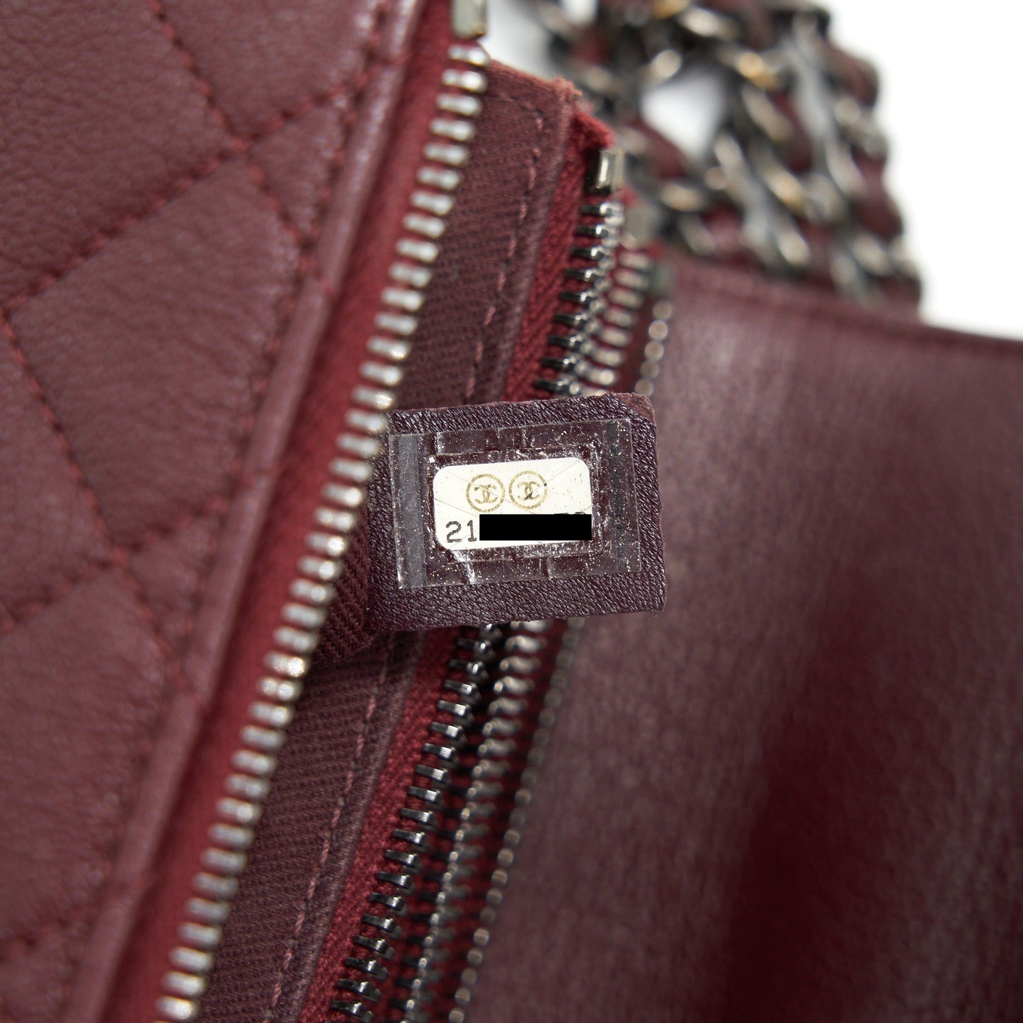 CHANEL Small Flap Bag With Chain Burgundy SHW