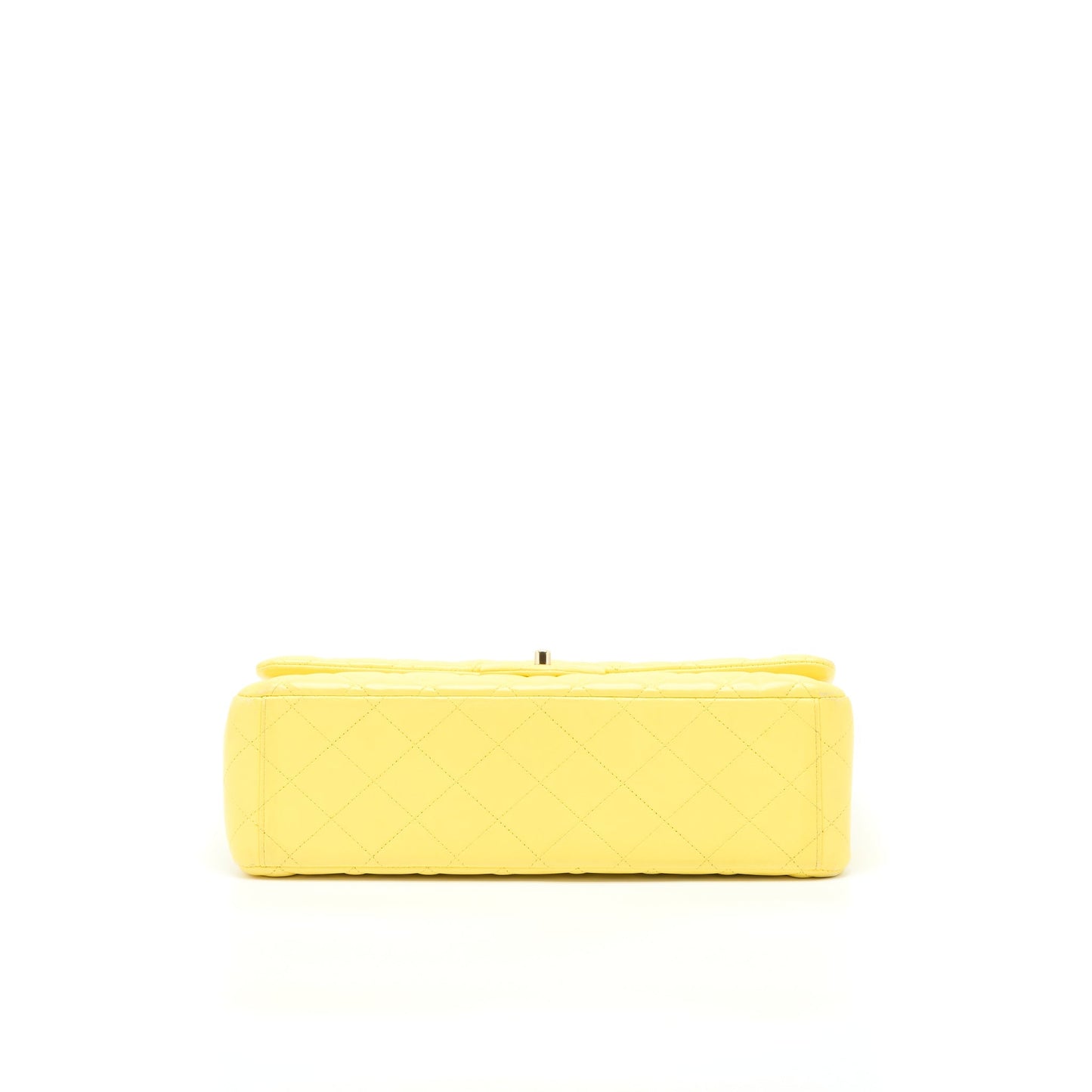 Chanel Maxi Classic Double Flap Bag Lambskin Yellow LGHW