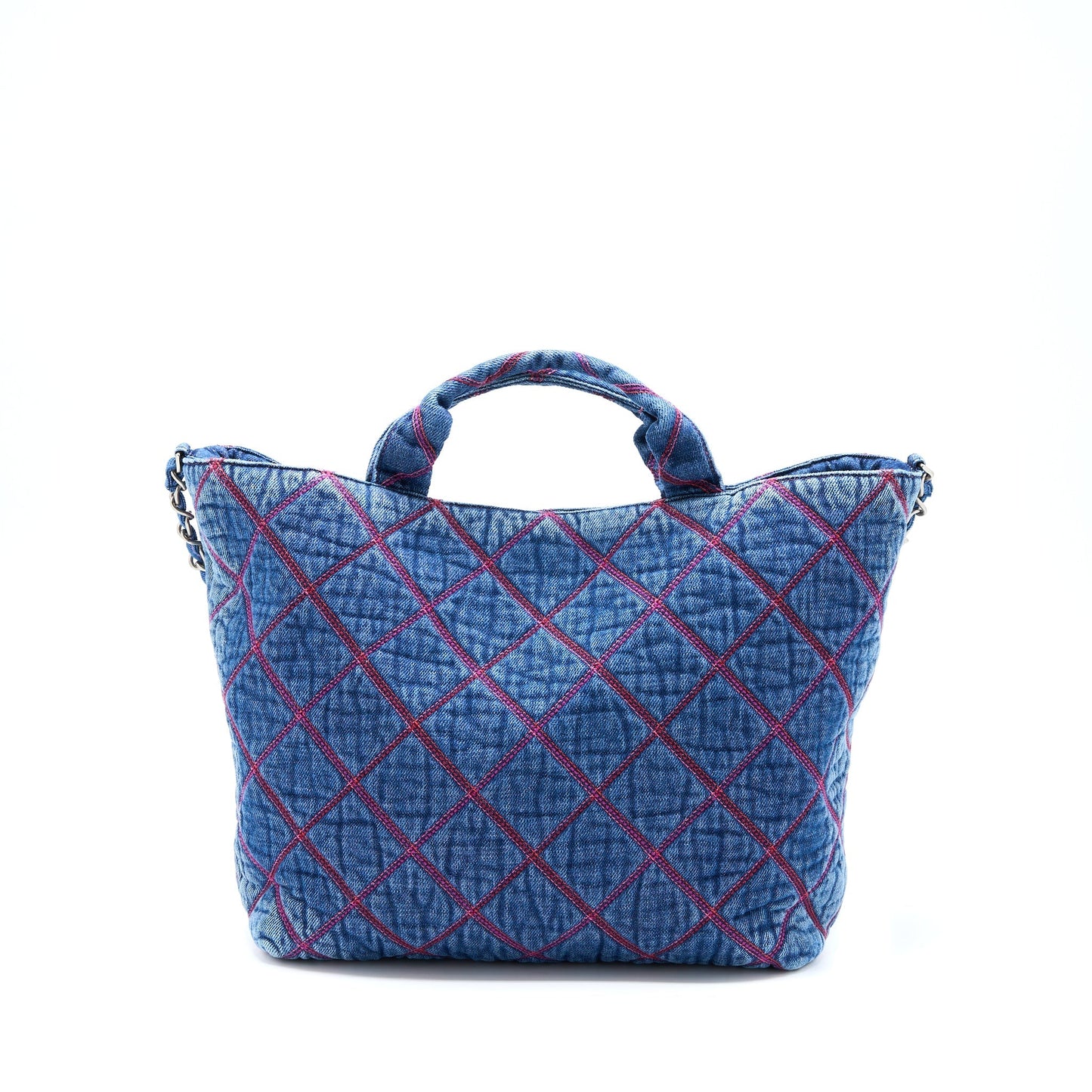 Chanel COCO Beach Denim Tote Bag SHW (Microchip)