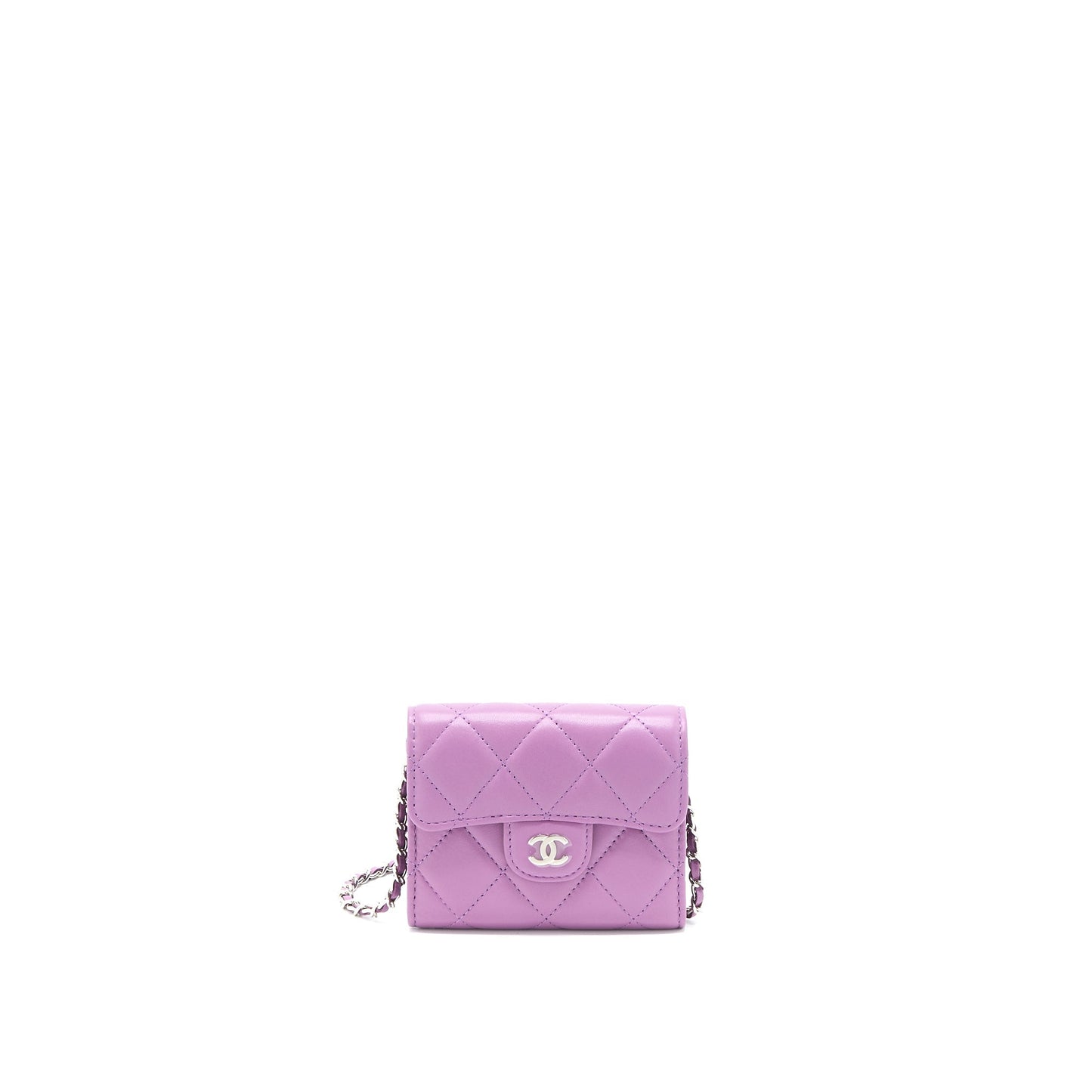 Chanel Clutch On Chain Lambskin Purple SHW