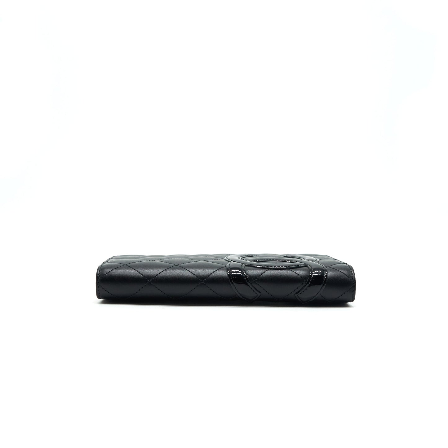 CHANEL Cambon Line Bifold Long Wallet Black