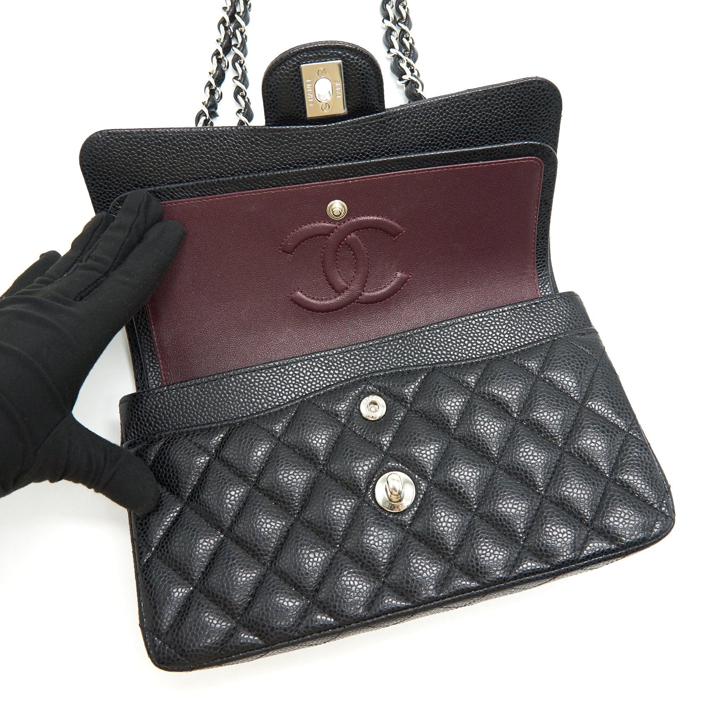 CHANEL CLASSIC SMALL DOUBLE FLAP CAVIAR