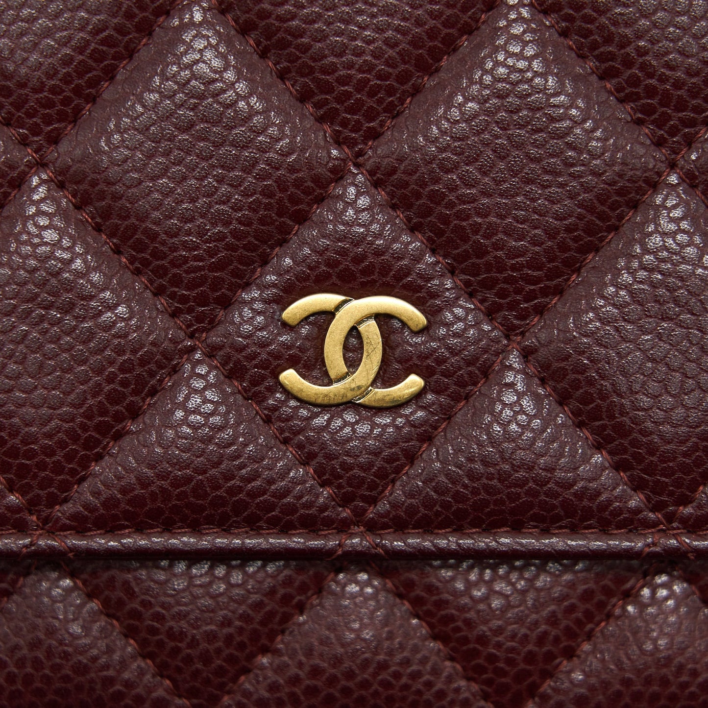 Chanel Burgundy Wallet on Chain Caviar GHW