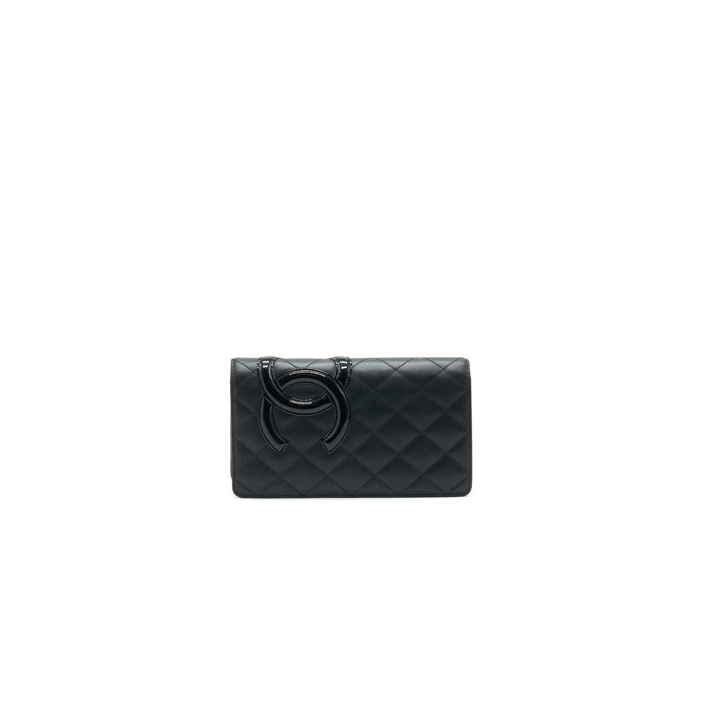 CHANEL Cambon Line Bifold Long Wallet Black