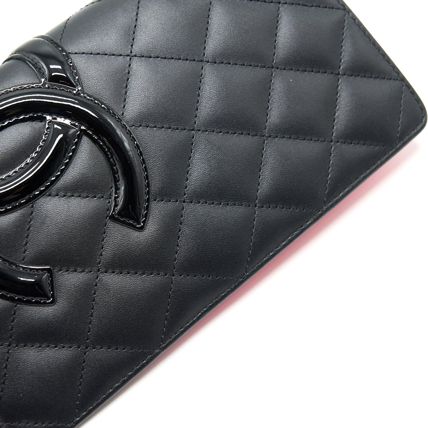 CHANEL Cambon Line Bifold Long Wallet Black
