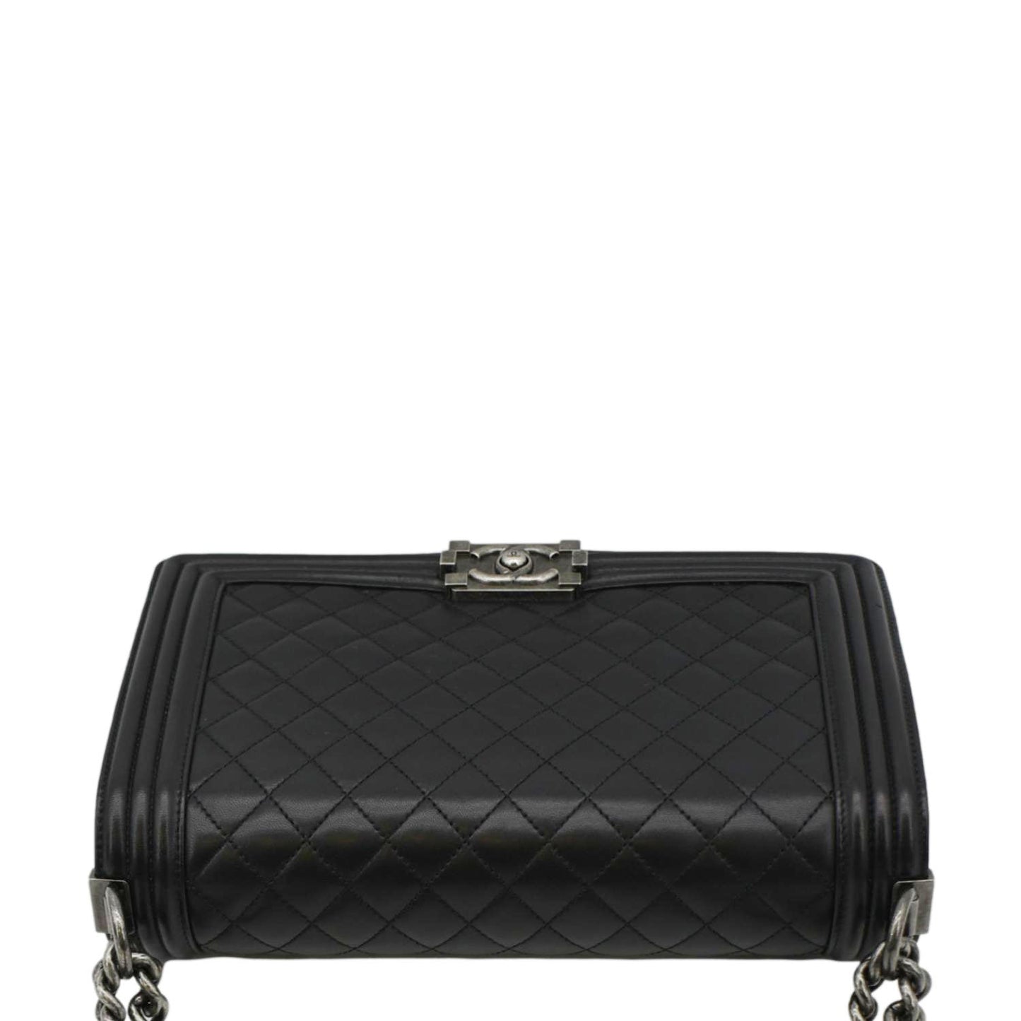 CHANEL Boy Flap Medium Quilted Leather Shoulder Bag Black