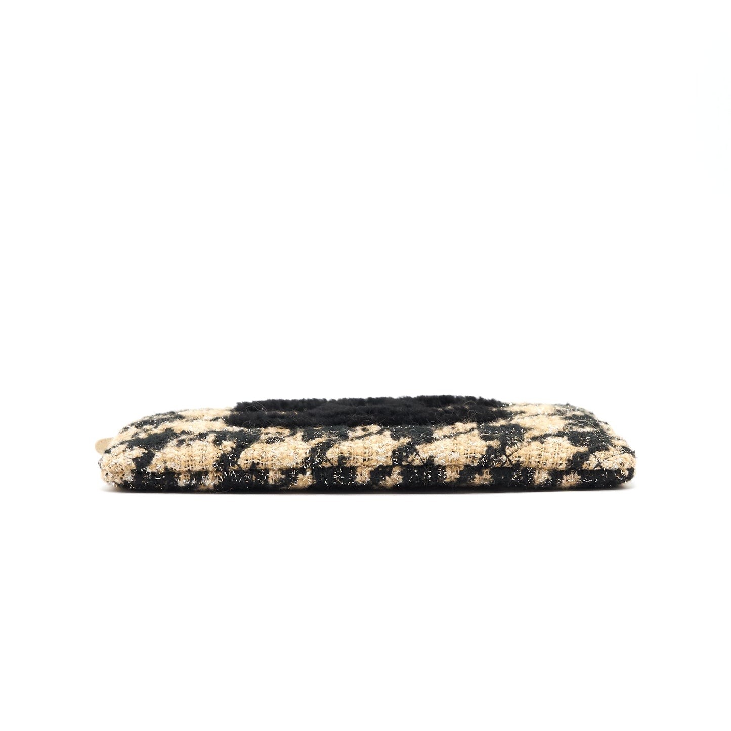 Chanel Tweed CC Logo Pouch Beige/Black