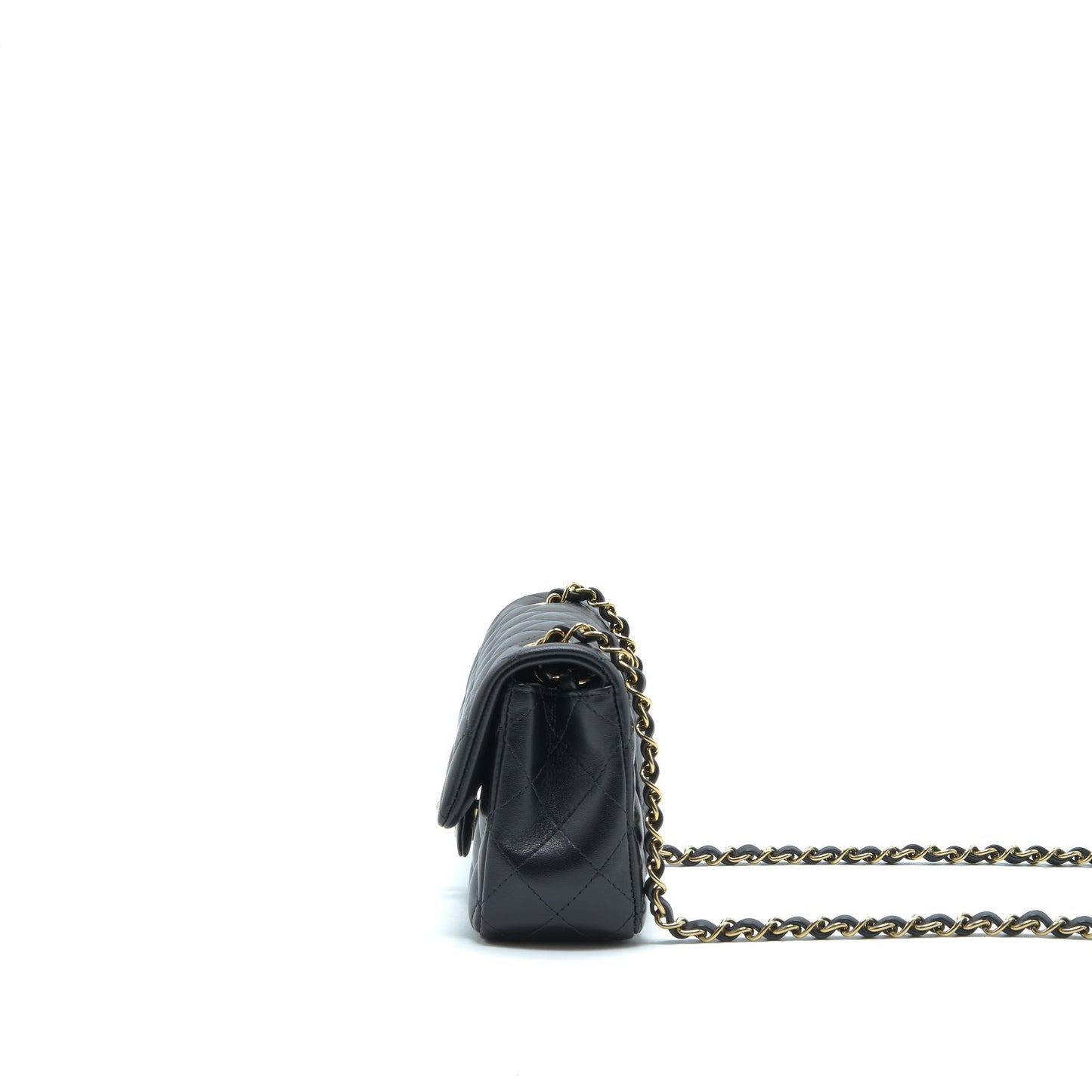 Chanel Mini Rectangular Flap Bag Lambskin Black LGHW(Microchip