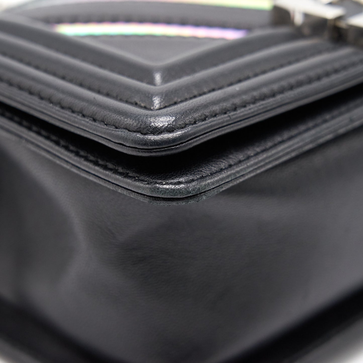 Chanel Small Chevron Le boy Lambskin Black