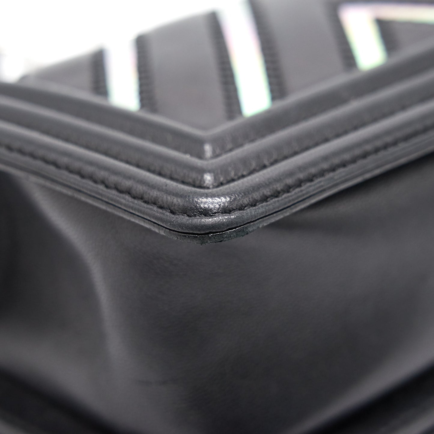 Chanel Small Chevron Le boy Lambskin Black