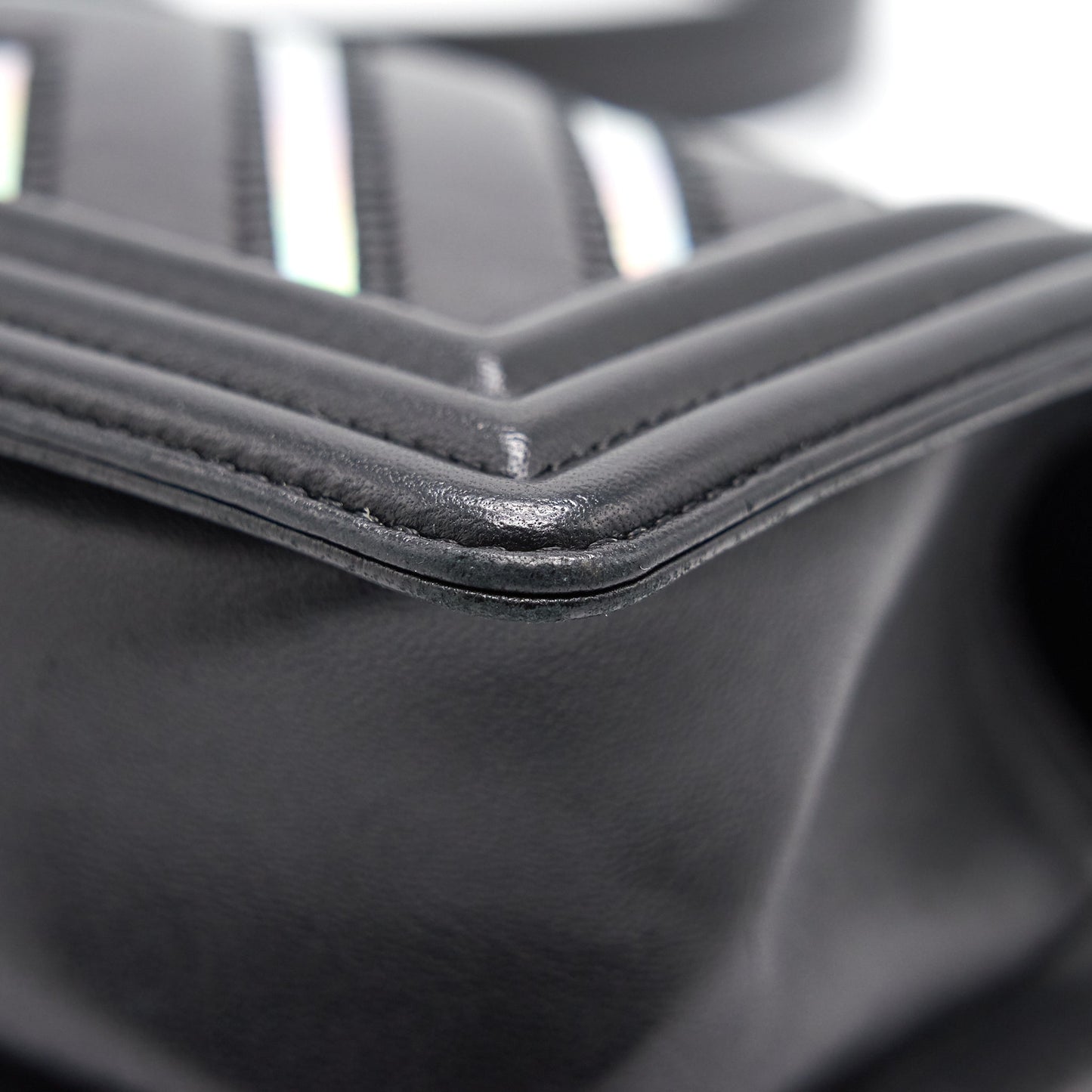 Chanel Small Chevron Le boy Lambskin Black