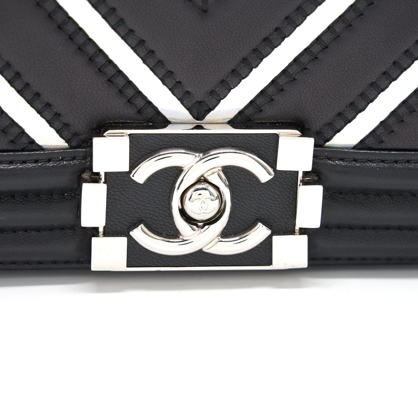 Chanel Small Chevron Le boy Lambskin Black
