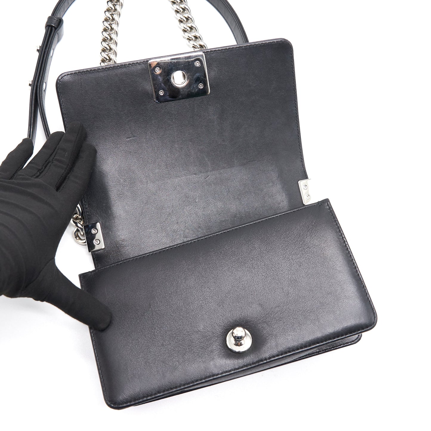 Chanel Small Chevron Le boy Lambskin Black