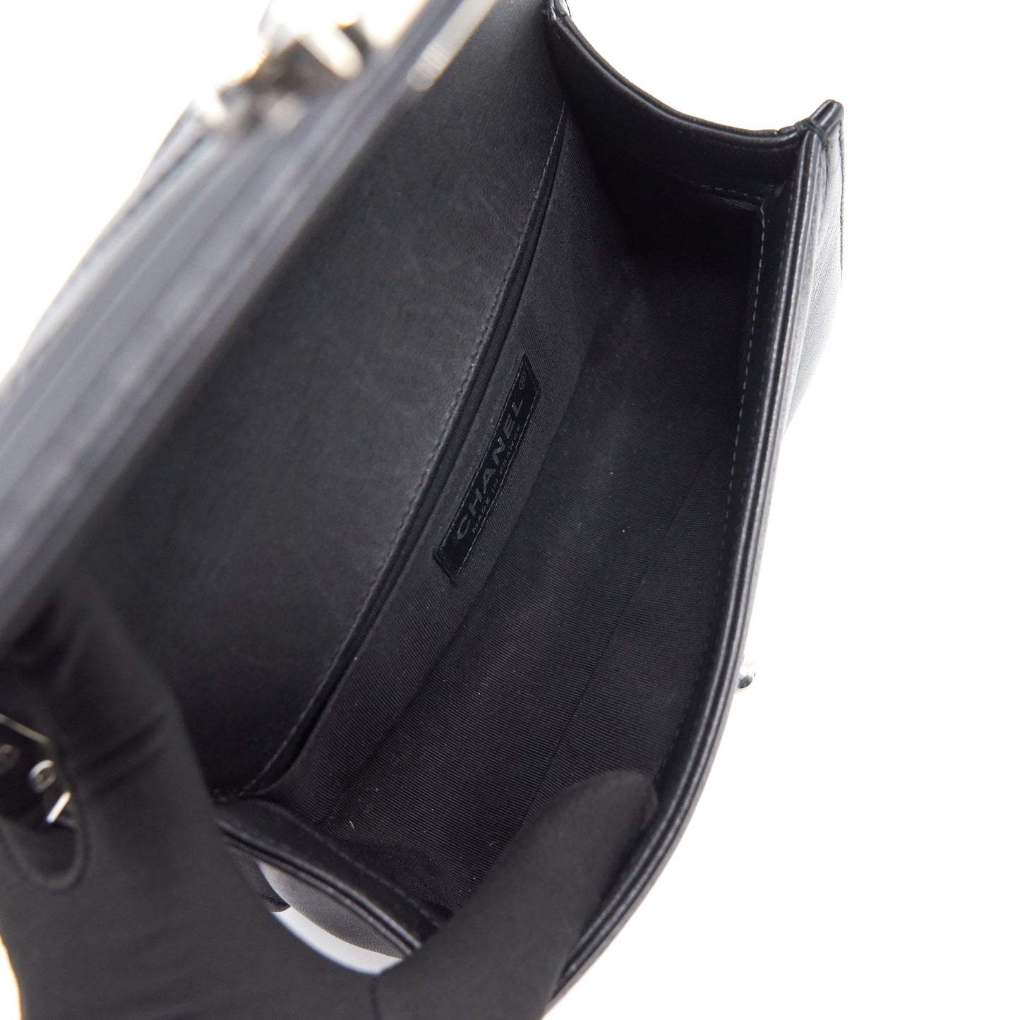 Chanel Small Chevron Le boy Lambskin Black
