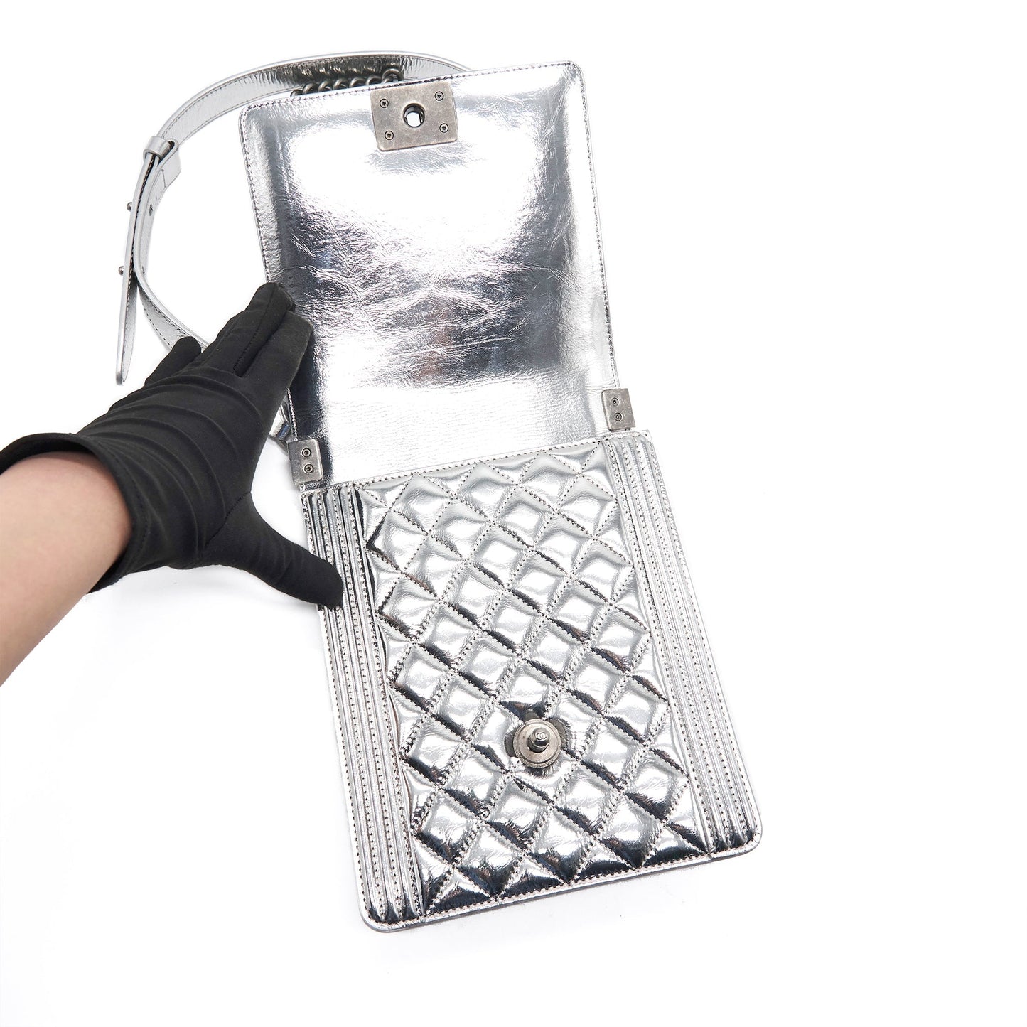Chanel Boy Chanel Leboy Silver with Ruthenium Hardware