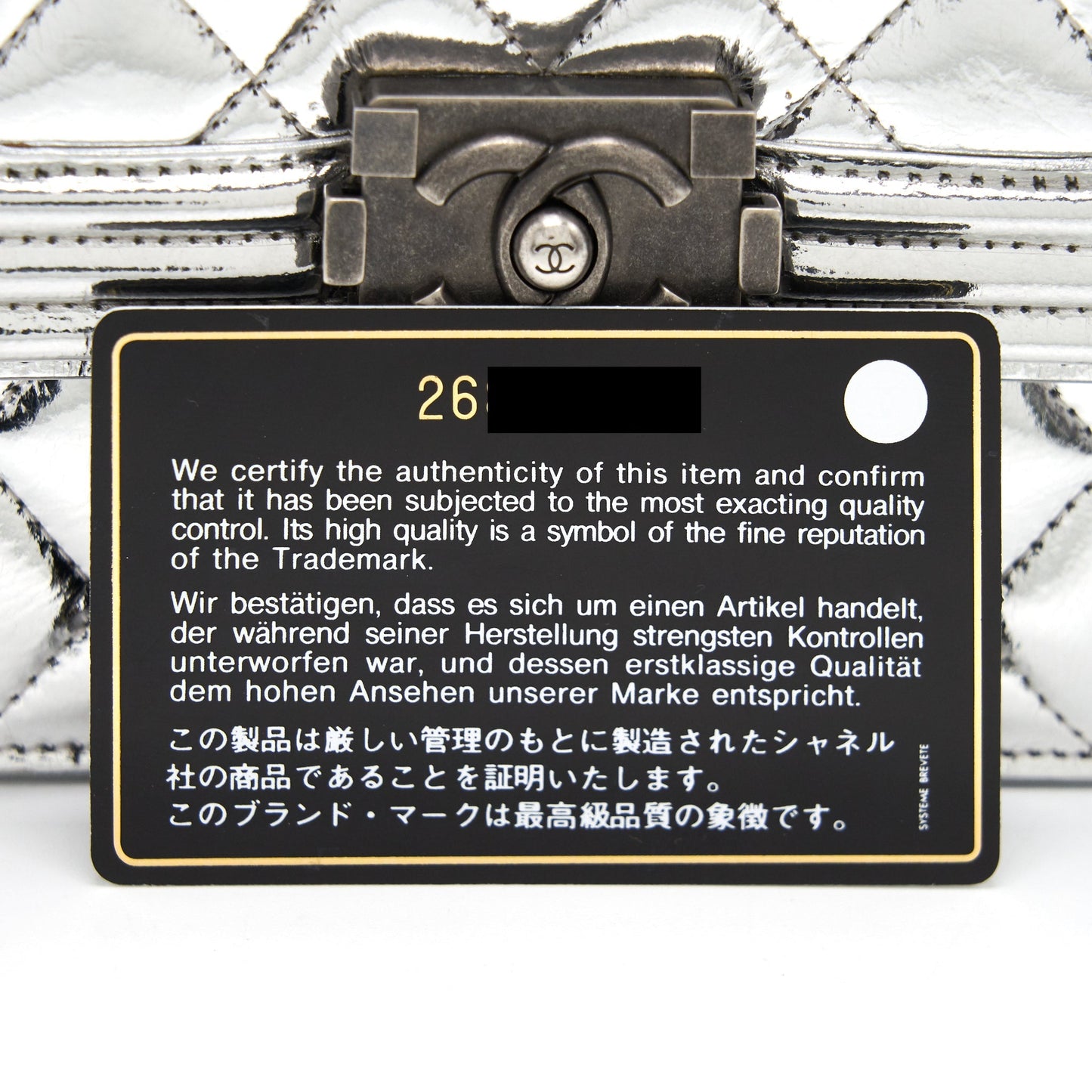 Chanel Boy Chanel Leboy Silver with Ruthenium Hardware