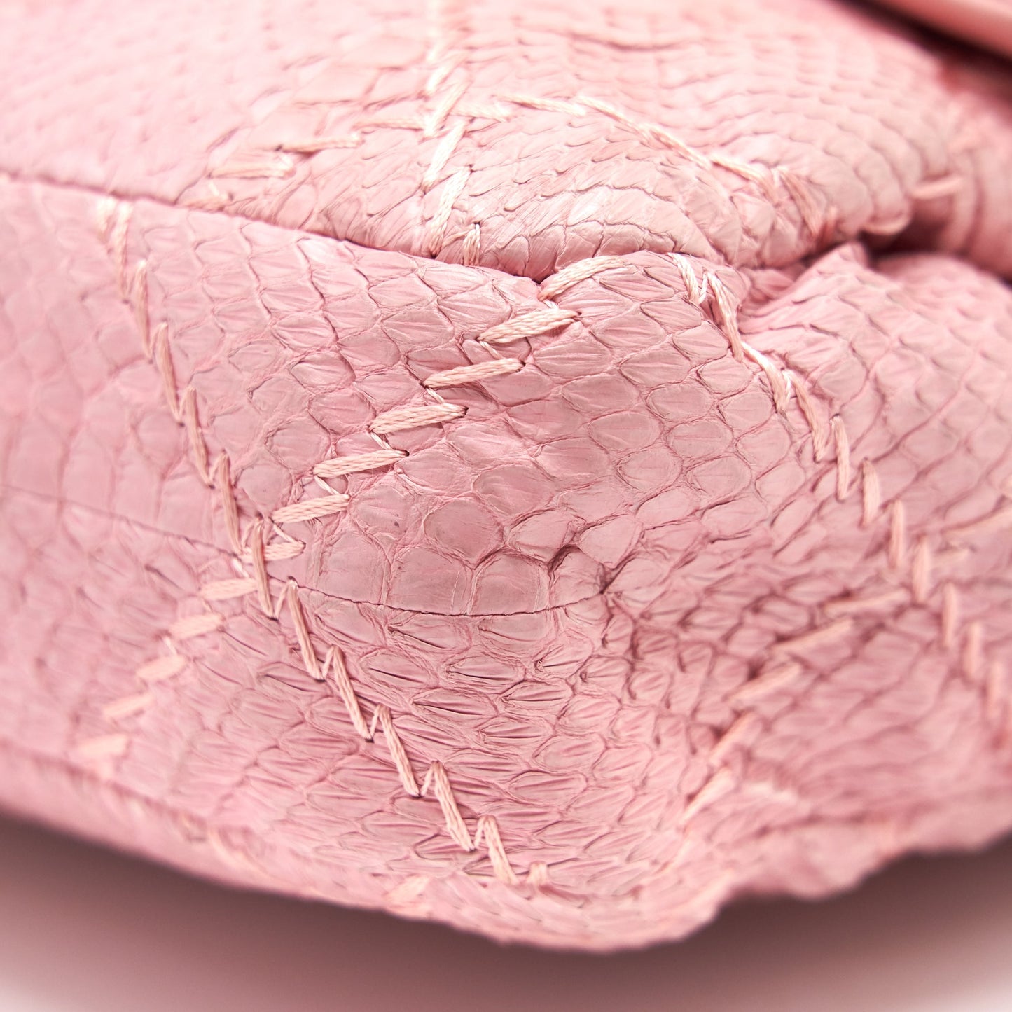Chanel Python Skin Flap Bag Pink