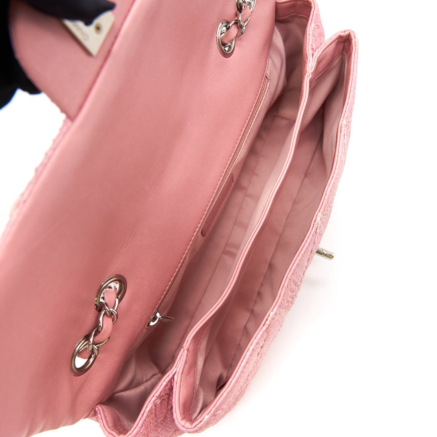 Chanel Python Skin Flap Bag Pink