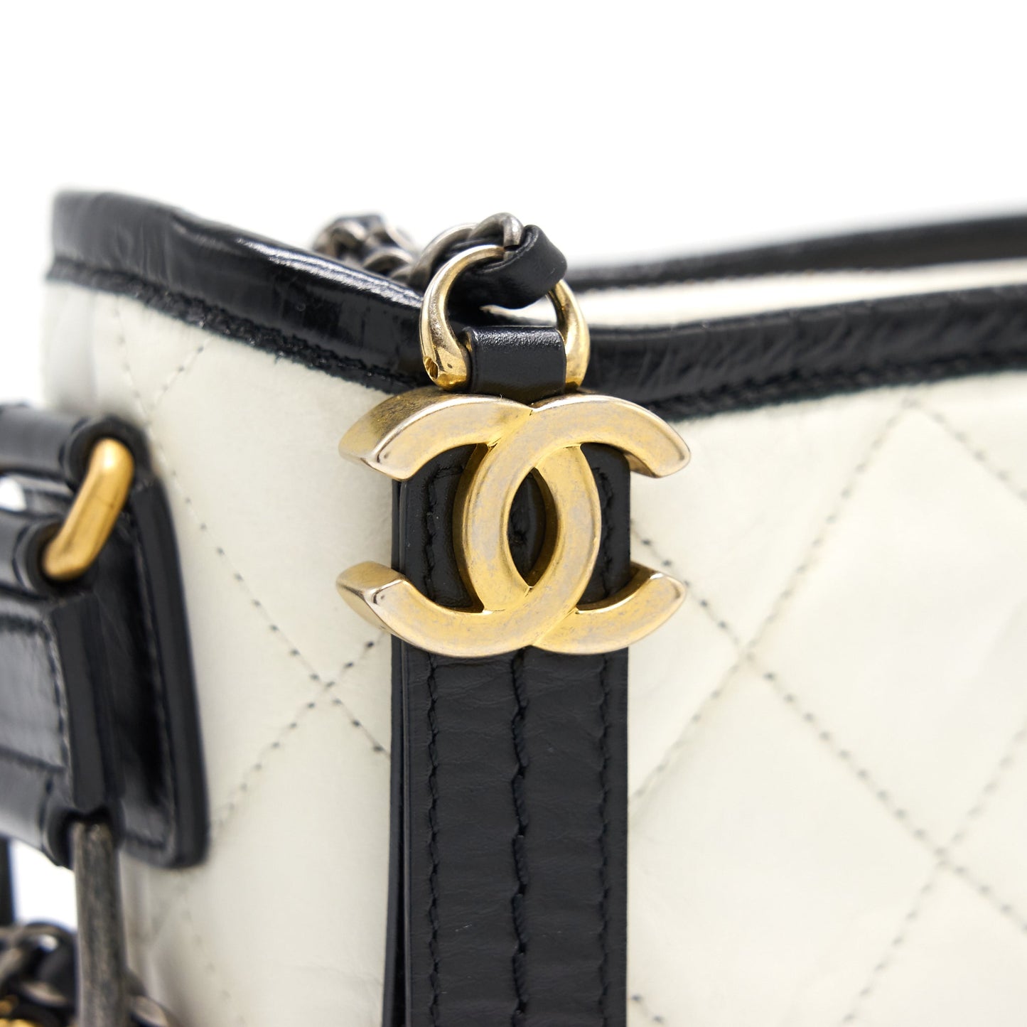 Chanel Small Gabrielle Hobo Bag White/ Black