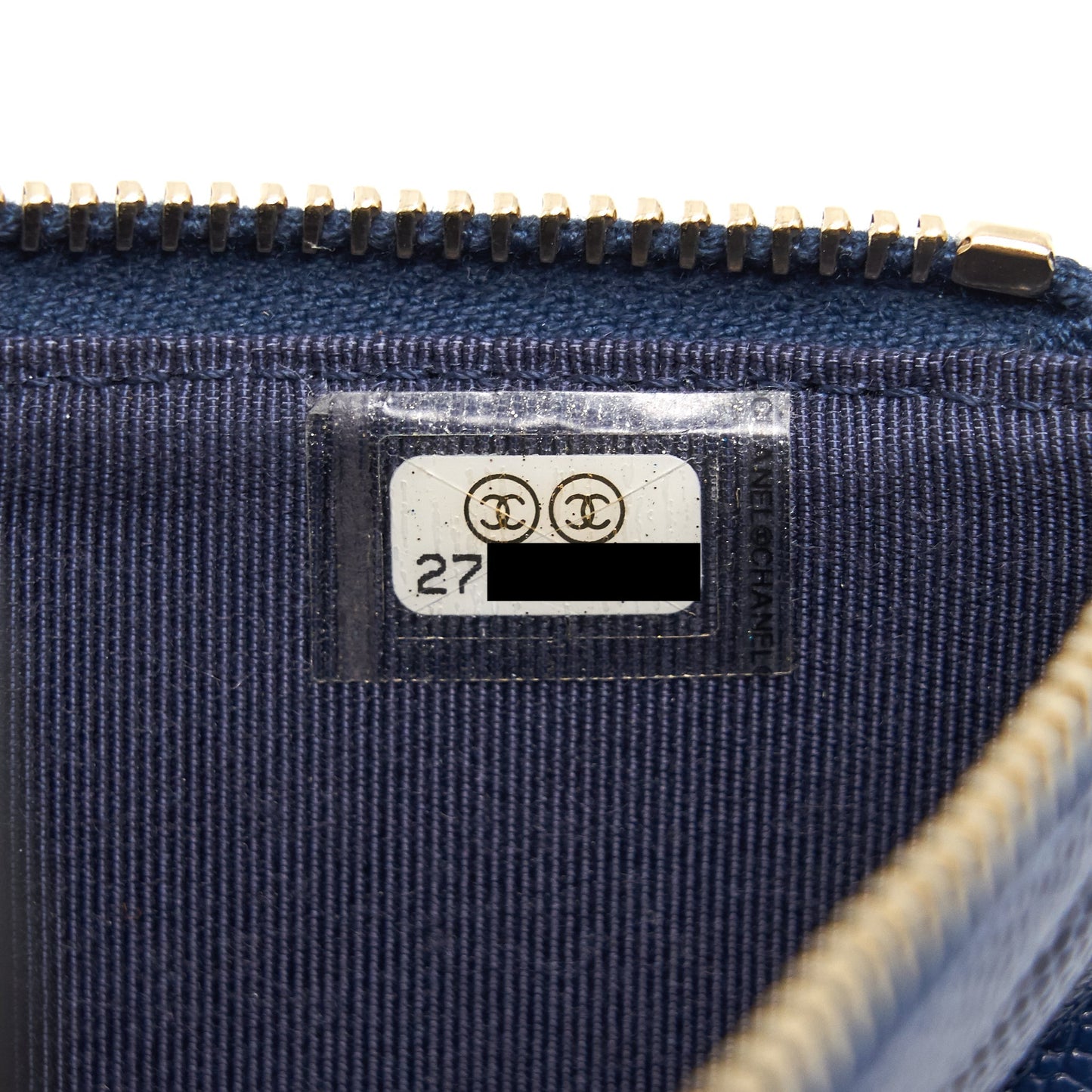 CHANEL PHONE POUCH CAVIAR NAVY BLUE