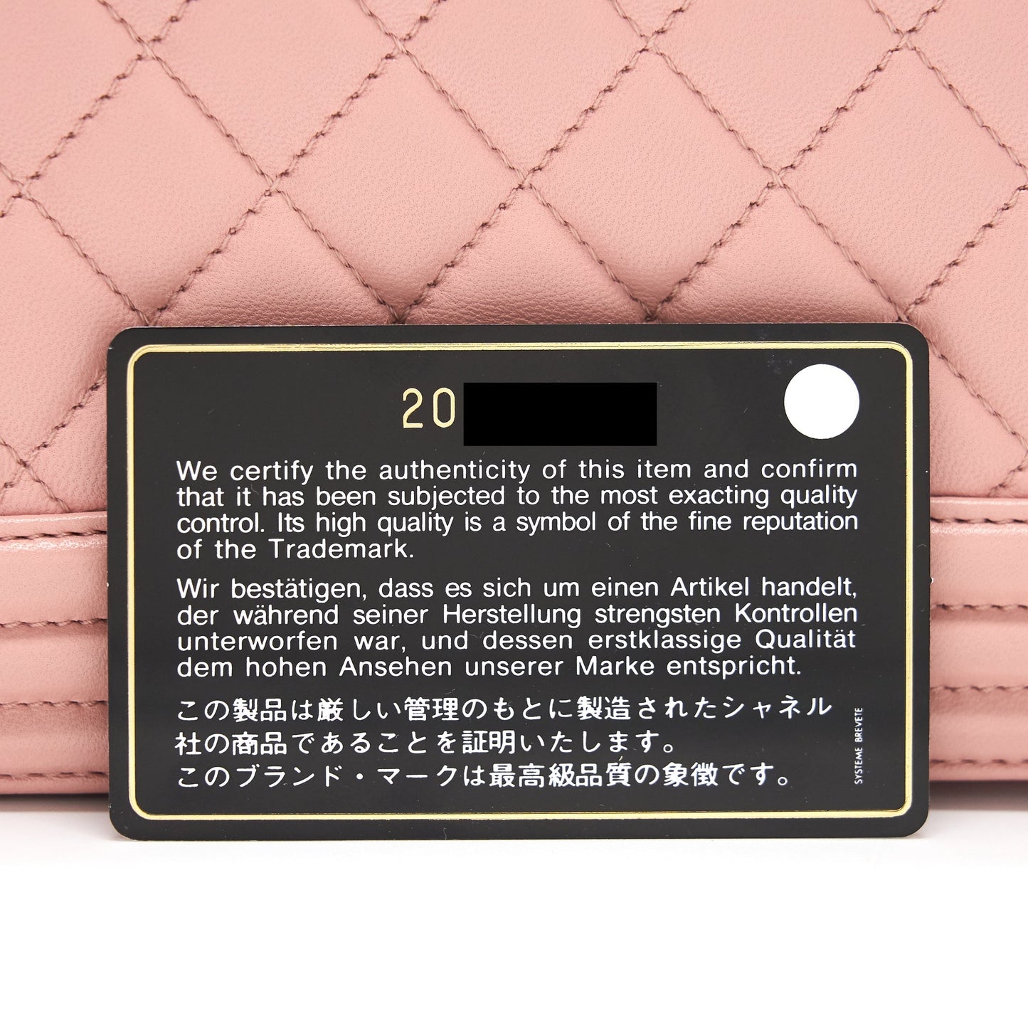 CHANEL BOY CHANEL HANDBAG LAMBSKIN PALE PINK