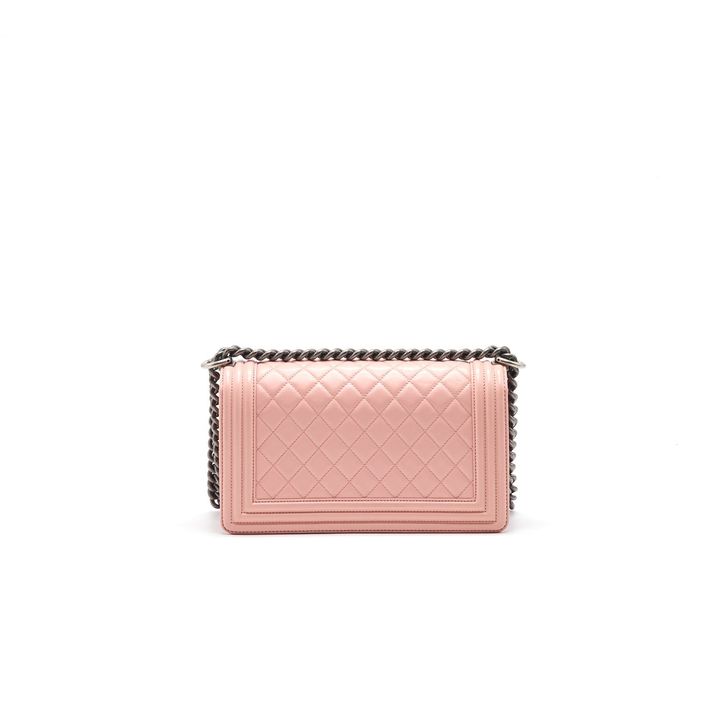 CHANEL BOY CHANEL HANDBAG LAMBSKIN PALE PINK