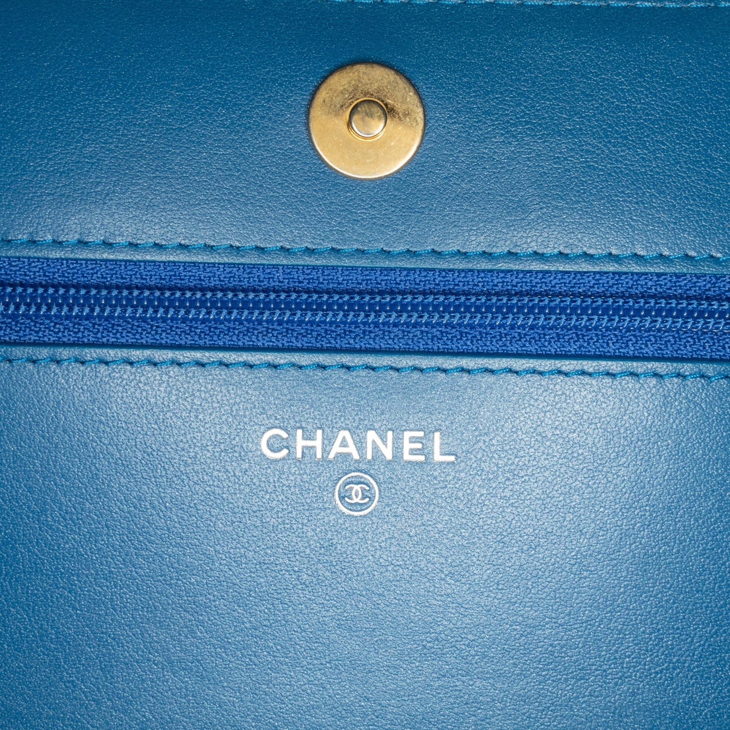 Chanel Sac Chevron Aged Metallic Calfskin Gabrielle Wallet On Chain