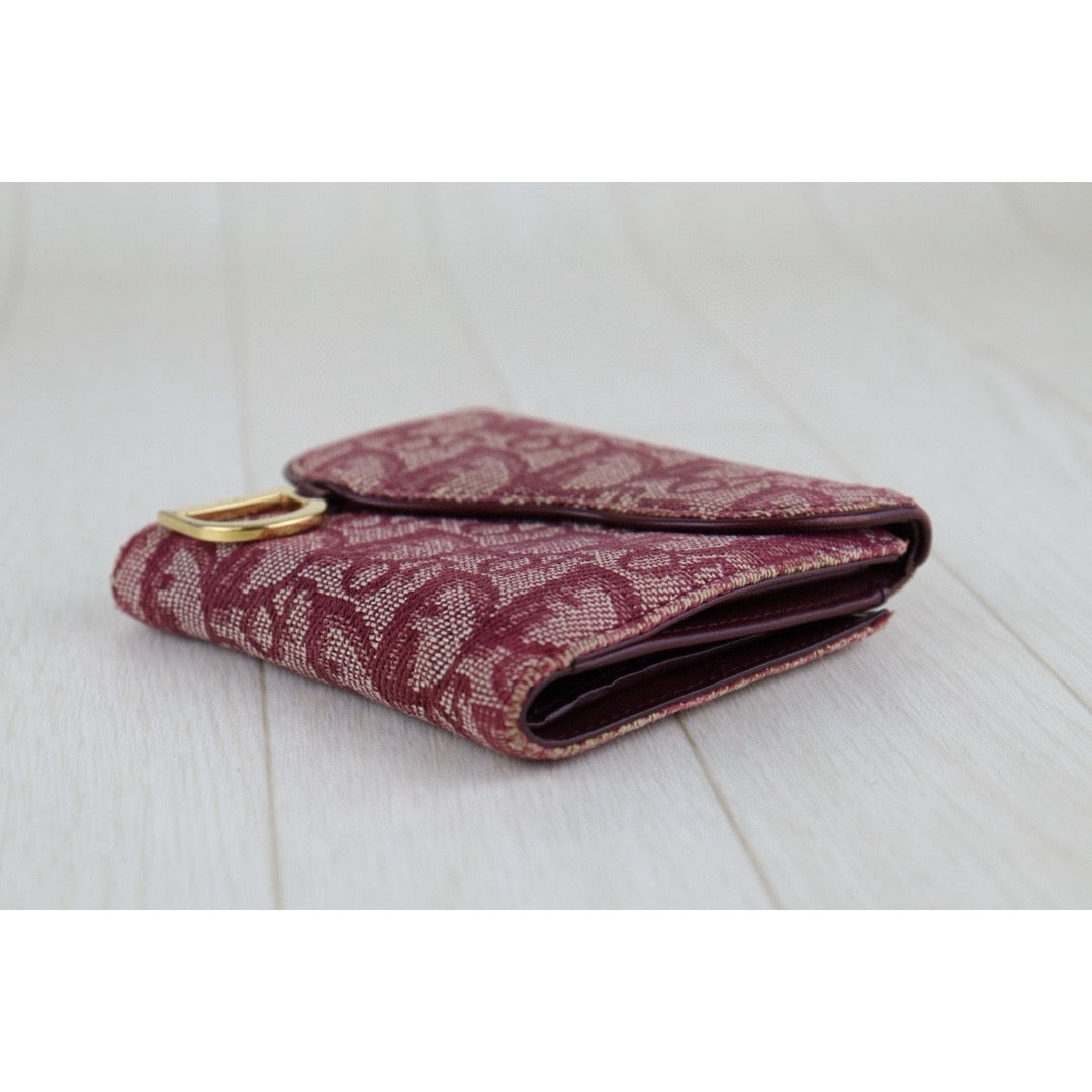 Fair ( Rank B ) Dior Trotter Trifold Wallet RedH24112503