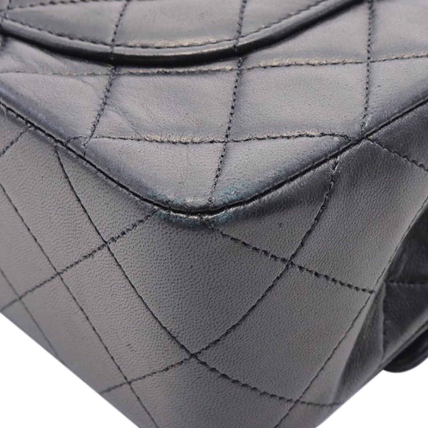 Black Chanel Small Classic Lambskin Double Flap Shoulder Bag