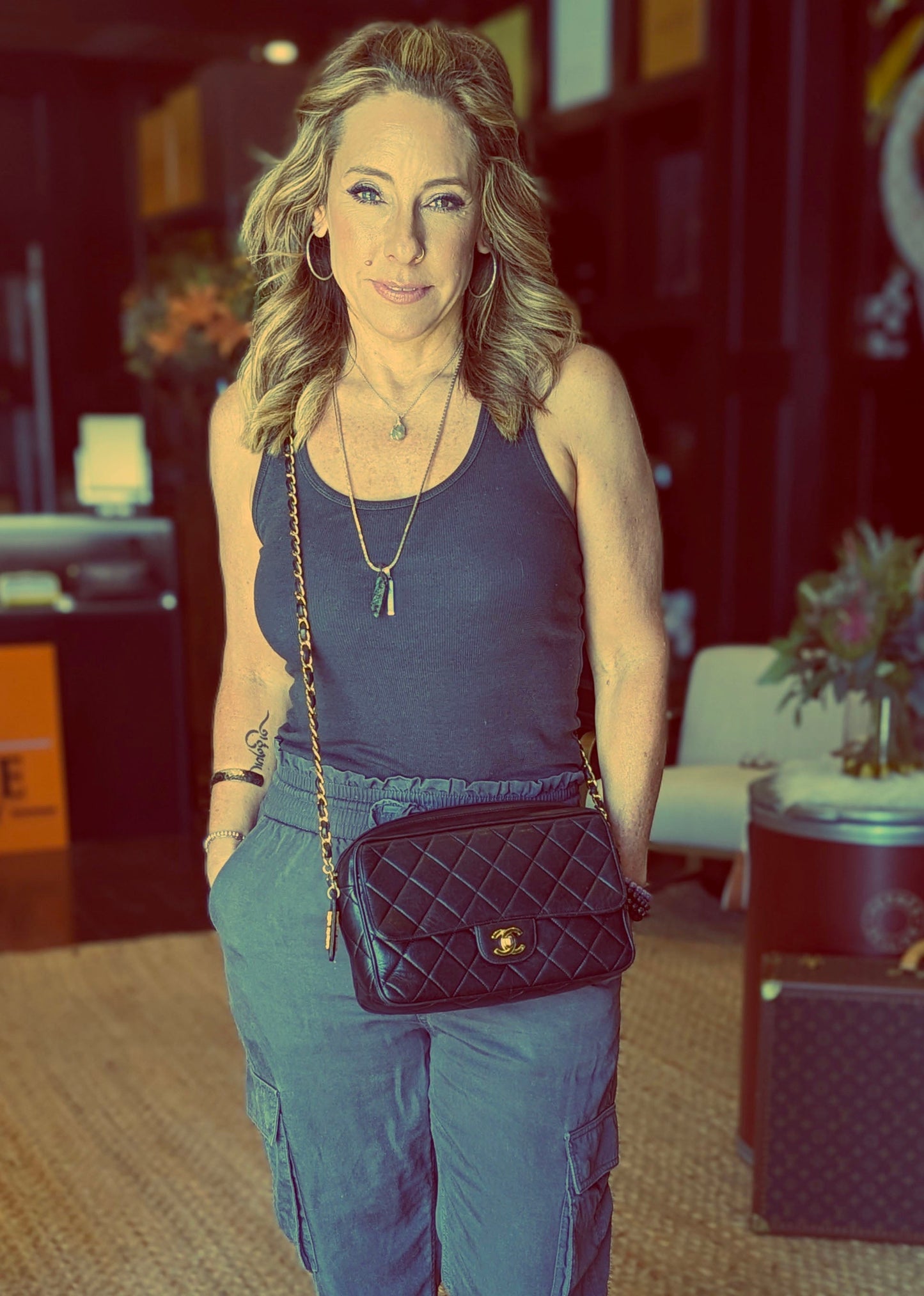 Chanel Vintage Lambskin Quilted Front Pocket Camera Bag