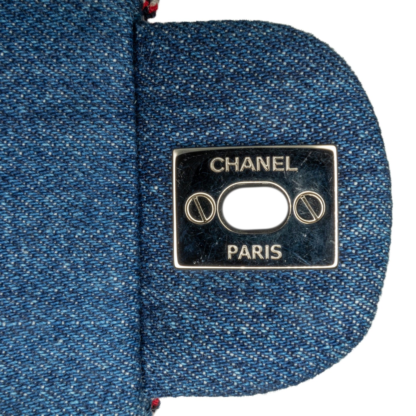 Blue Chanel Mini Rectangular Classic Denim Tweed Framed Single Flap Shoulder Bag
