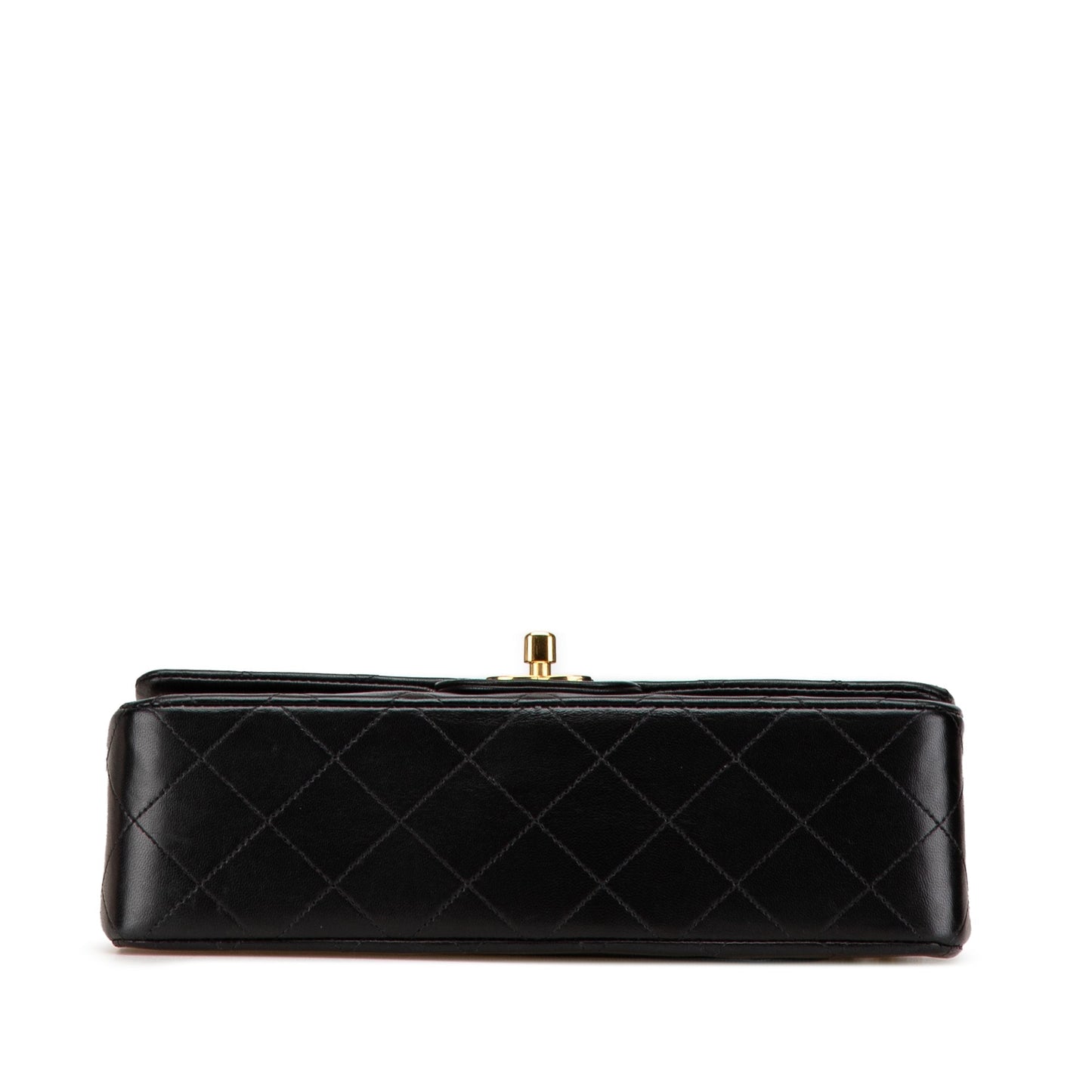 Black Chanel Small Classic Lambskin Double Flap Shoulder Bag