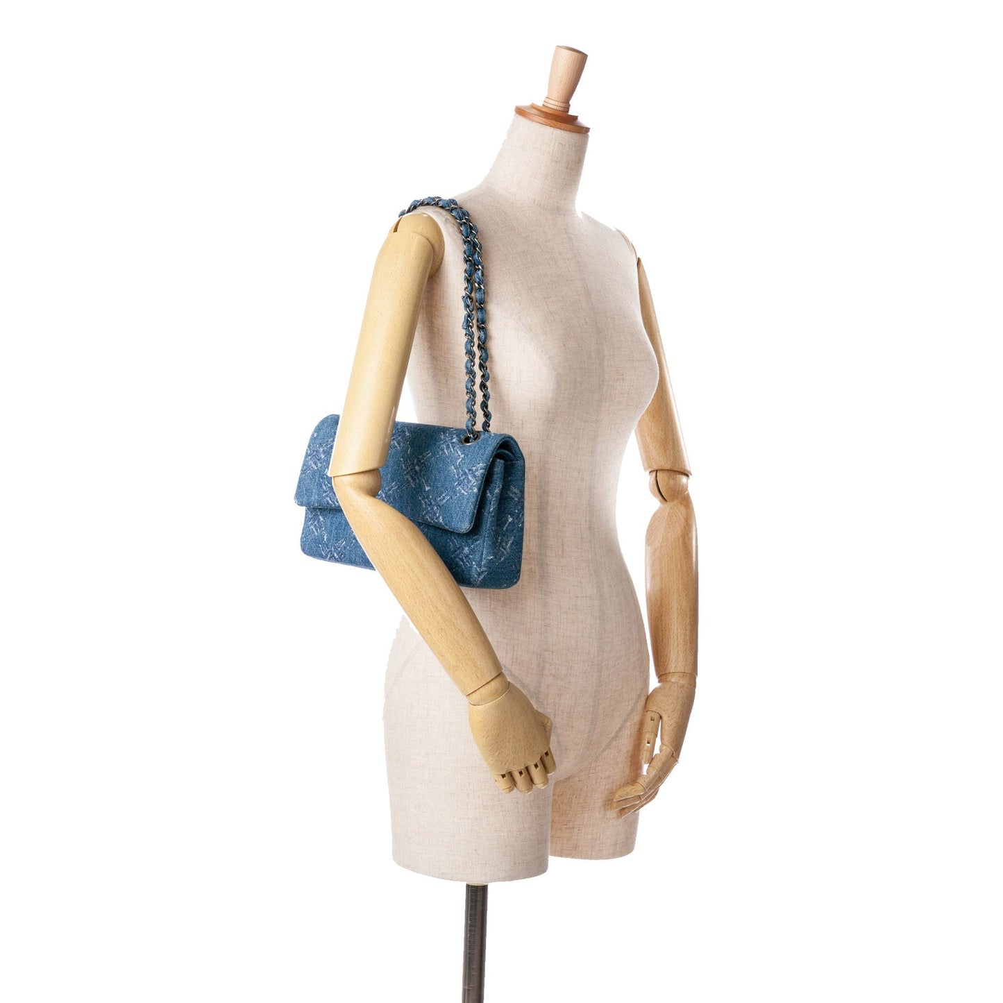 Chanel Sac Medium Classic Printed Denim Double Flap