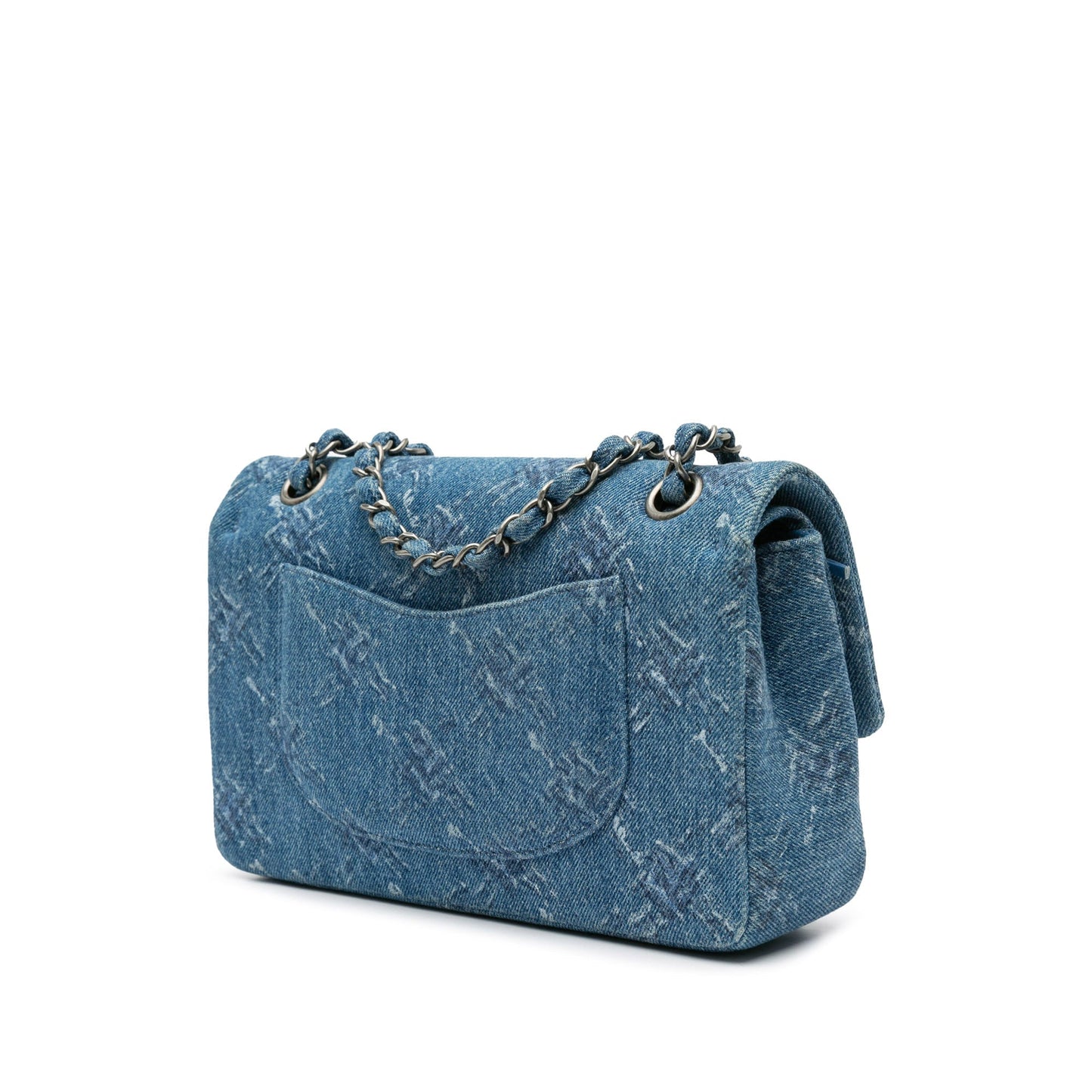 Chanel Sac Medium Classic Printed Denim Double Flap
