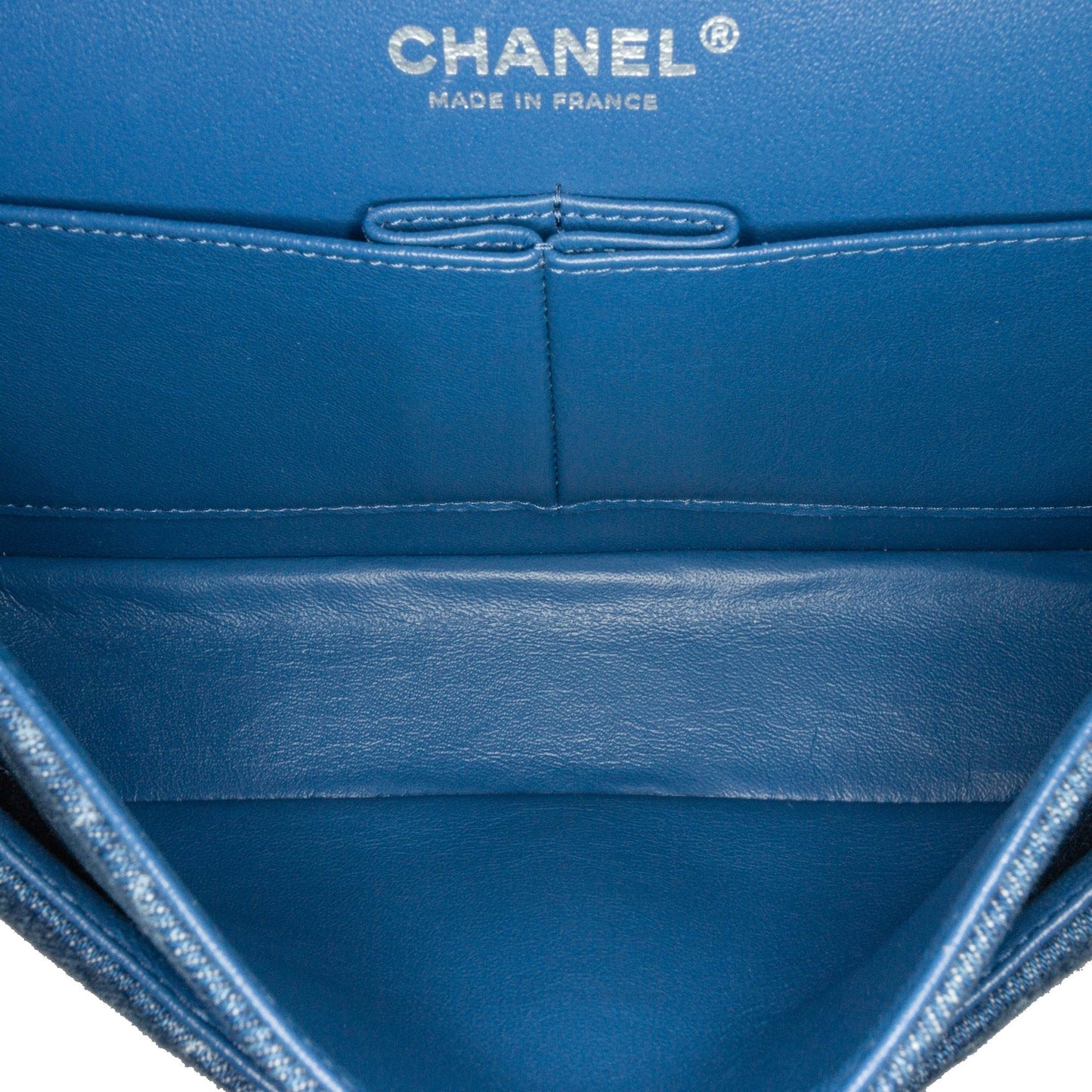 Chanel Sac Medium Classic Printed Denim Double Flap