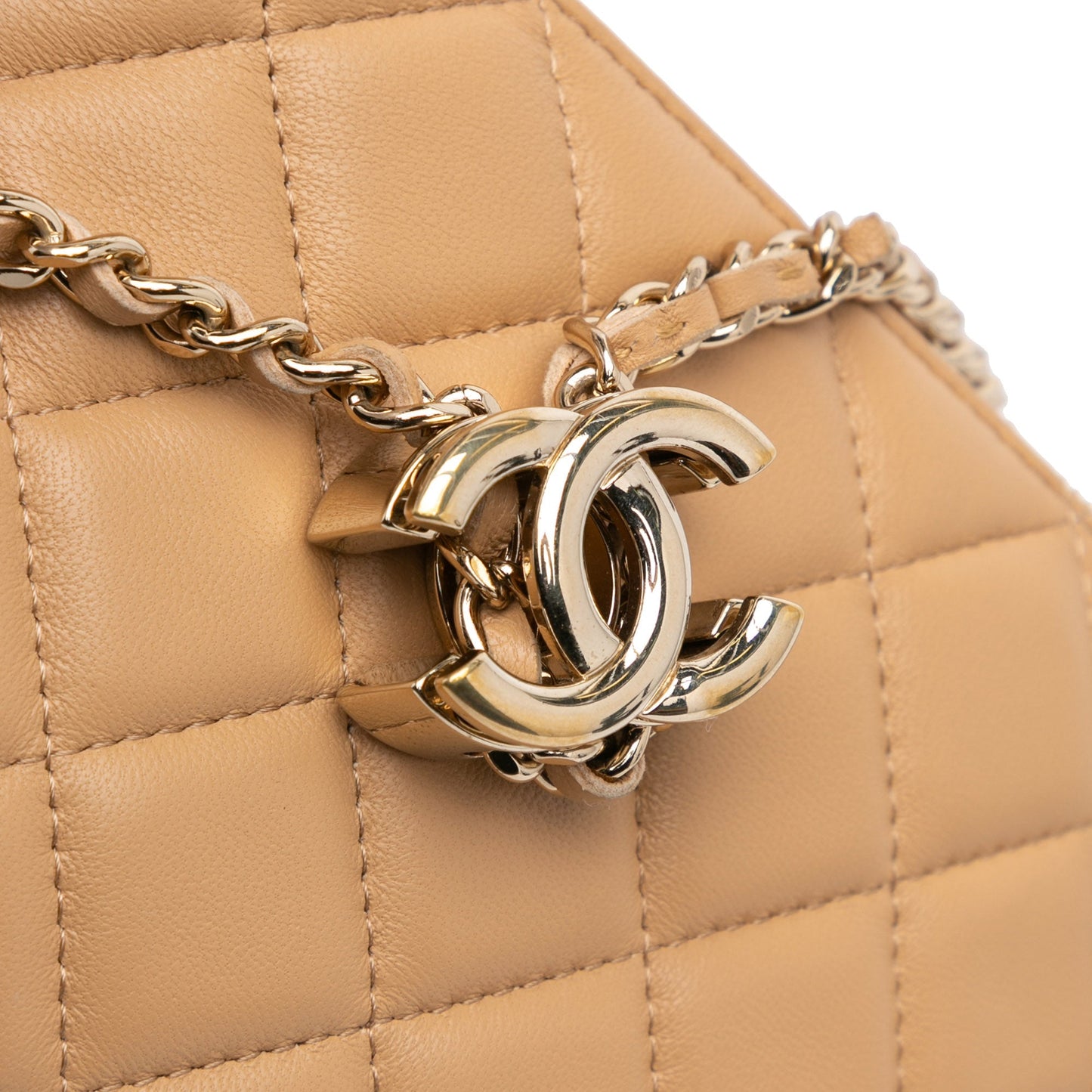 Chanel Sac Quilted Lambskin and Tweed Double Case with Chain