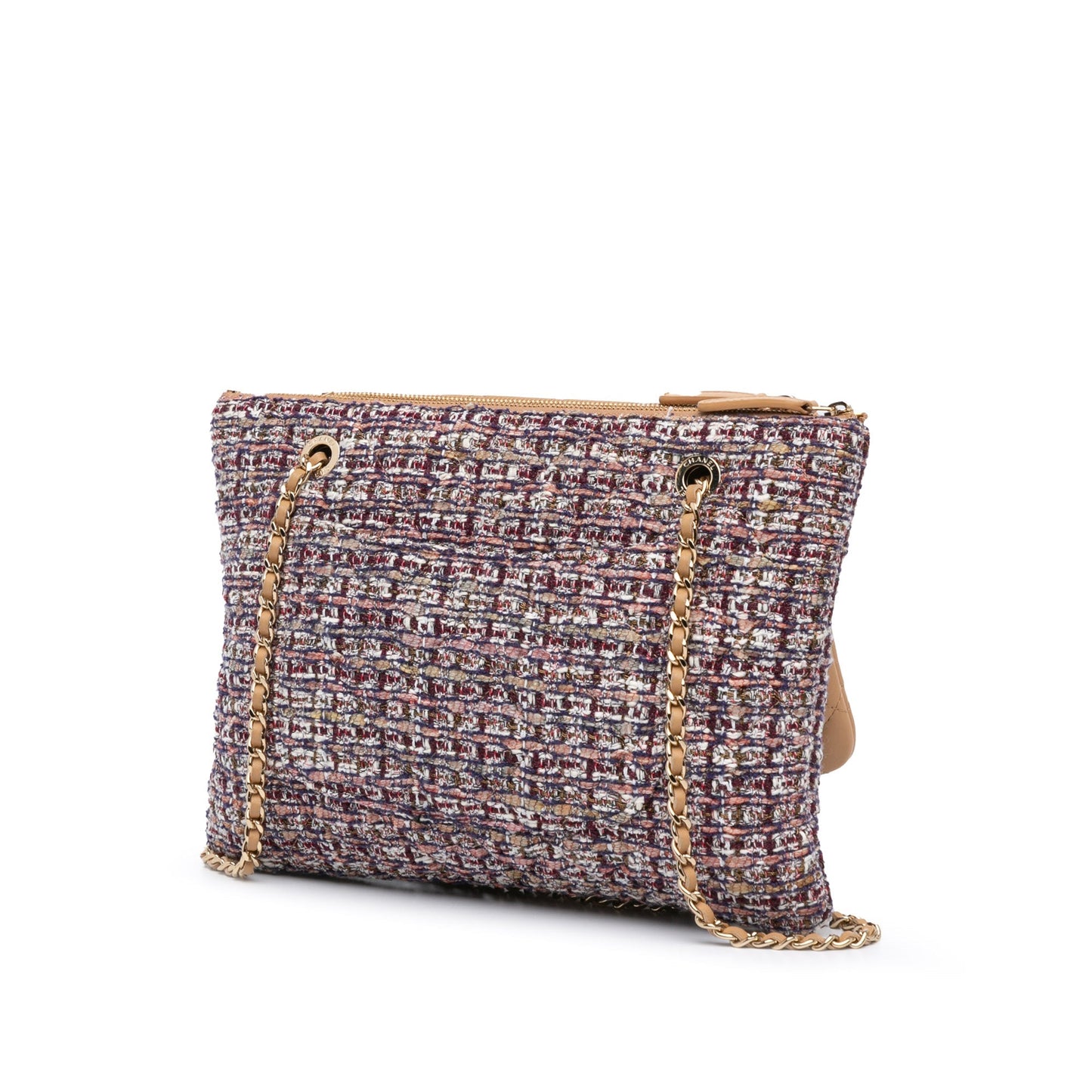 Chanel Sac Quilted Lambskin and Tweed Double Case with Chain