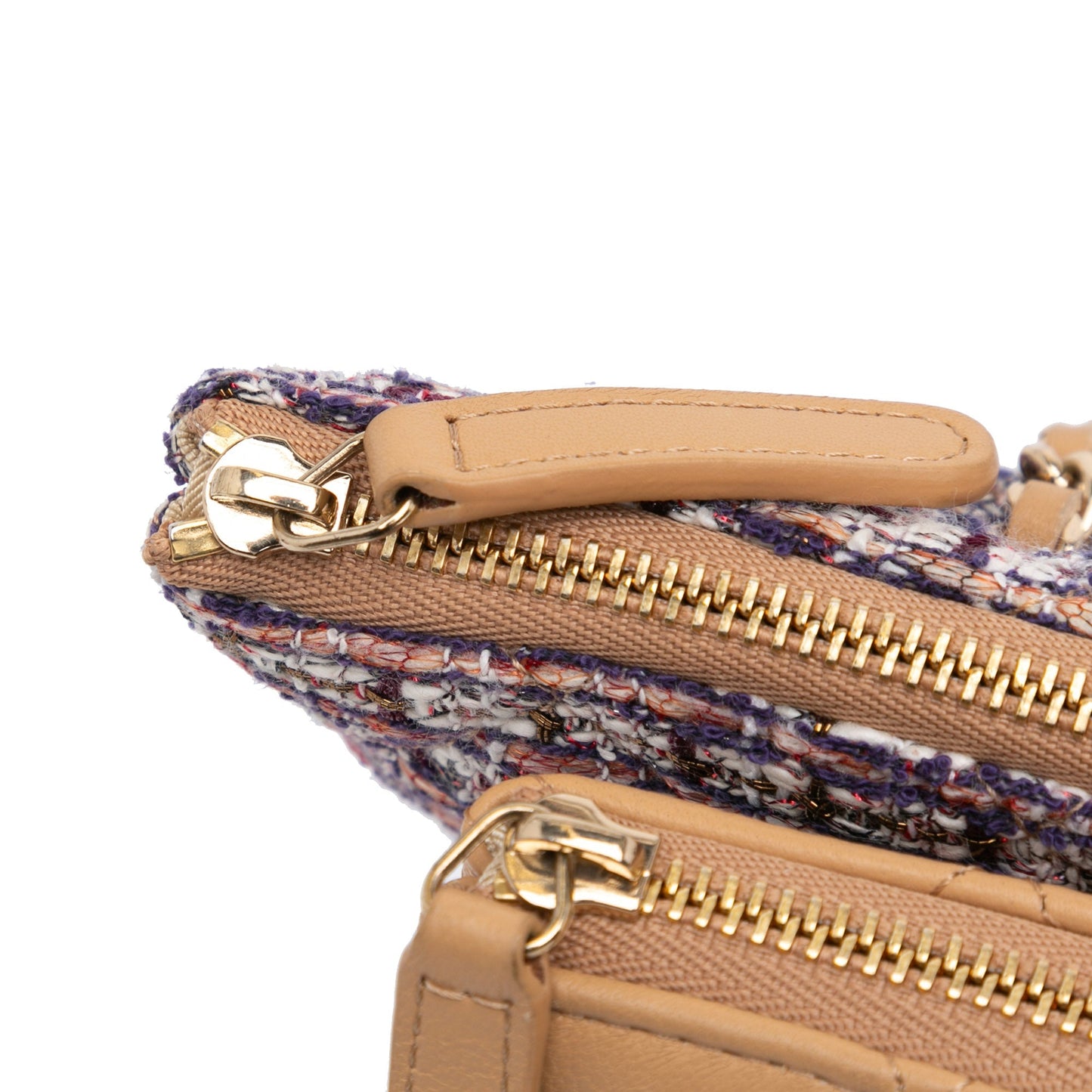 Chanel Sac Quilted Lambskin and Tweed Double Case with Chain