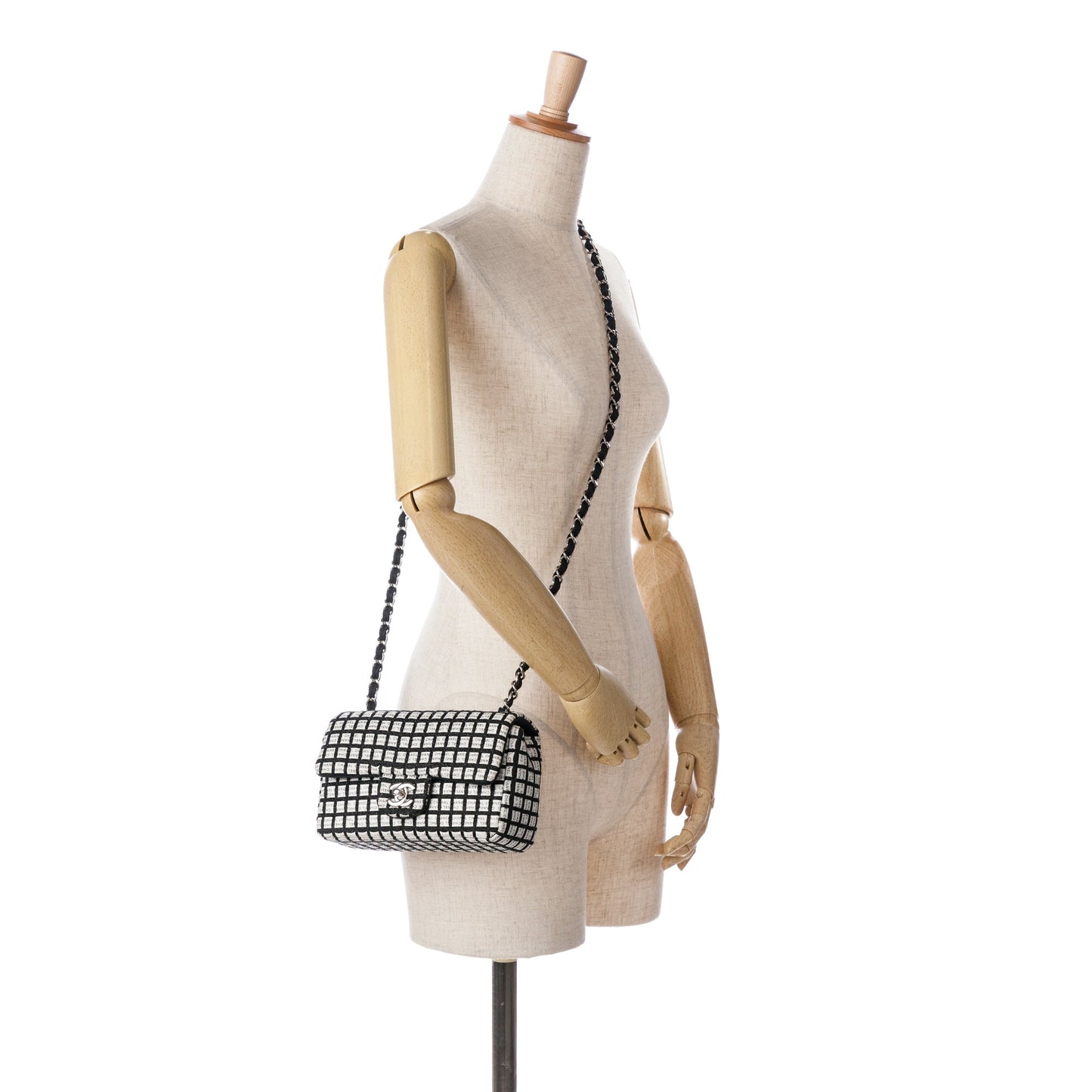 Chanel Sac Mini Rectangular Classic Ribbon Tweed Double Flap