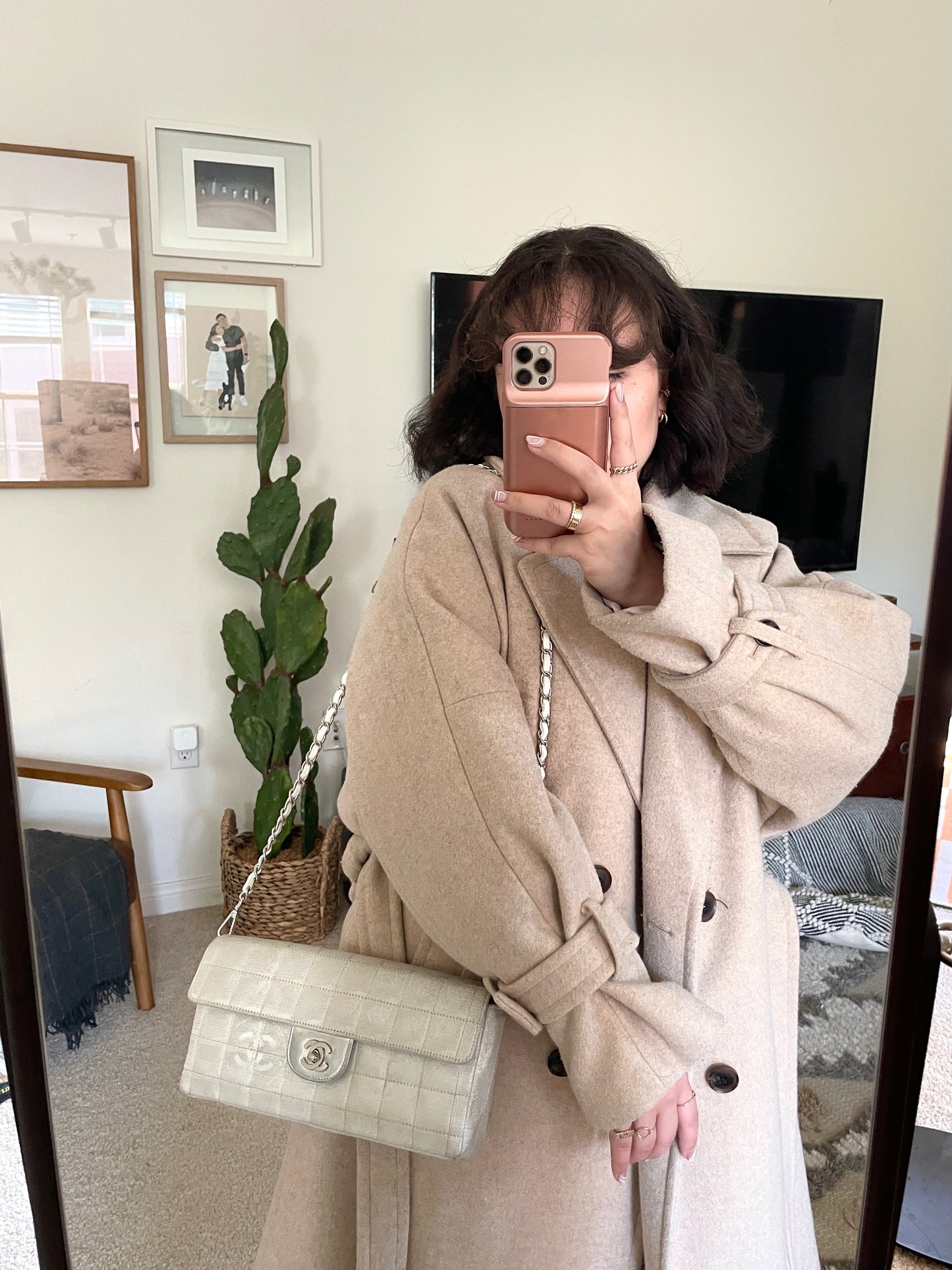 Chanel Silver Chocolate Bar Bag