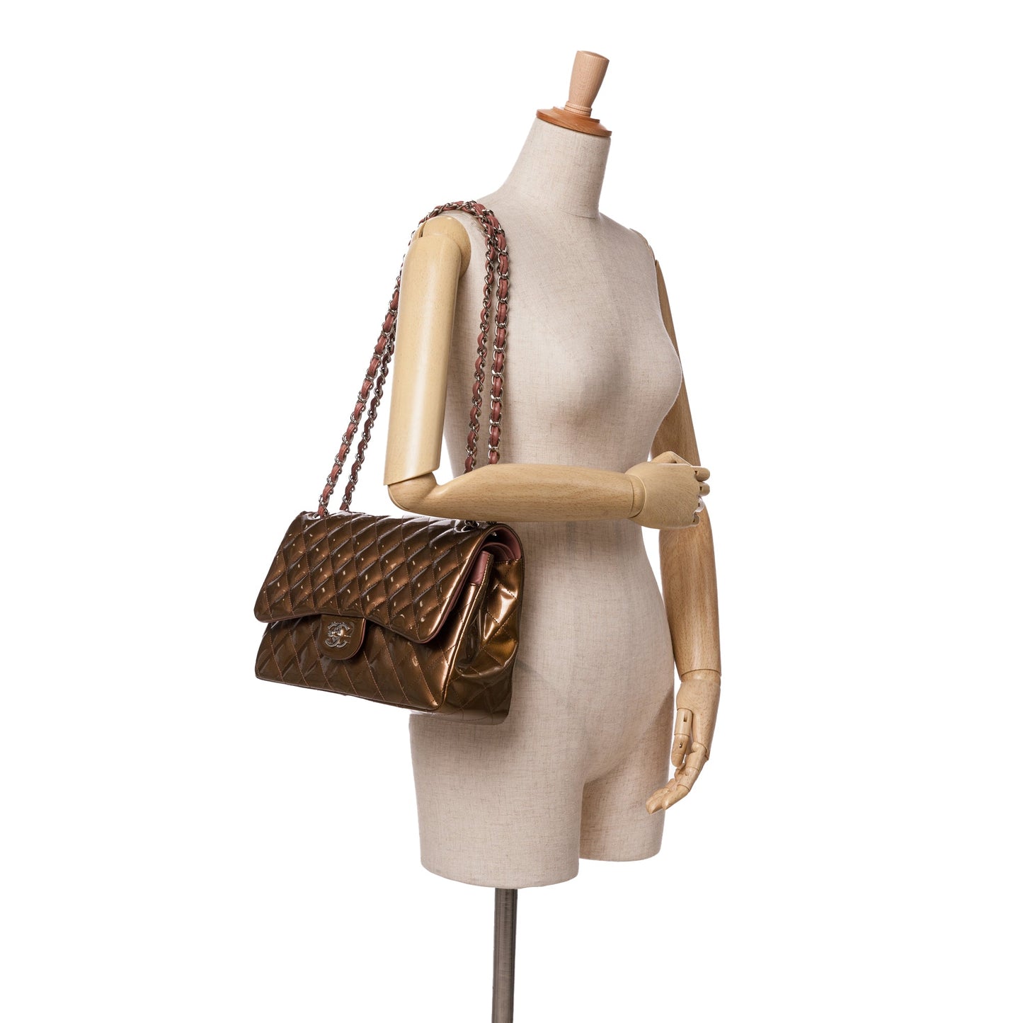 Chanel Sac Jumbo Classic Metallic Patent Double Flap