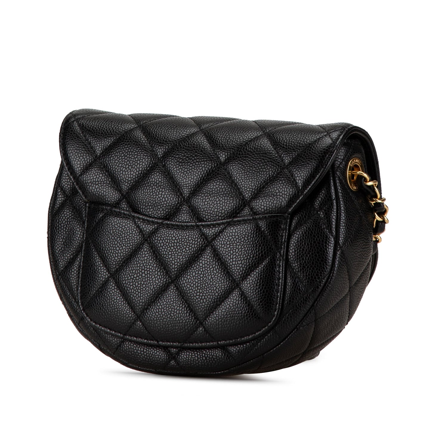 Black Chanel Small CC Quilted Caviar Chain Flap Crossbody Bag