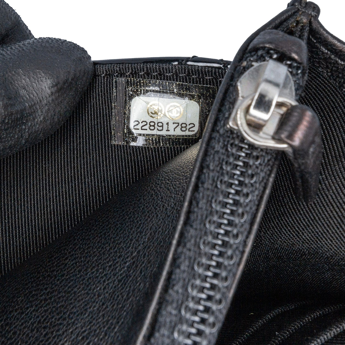 Black Chanel CC Quilted Patent Wallet On Chain Crossbody Bag