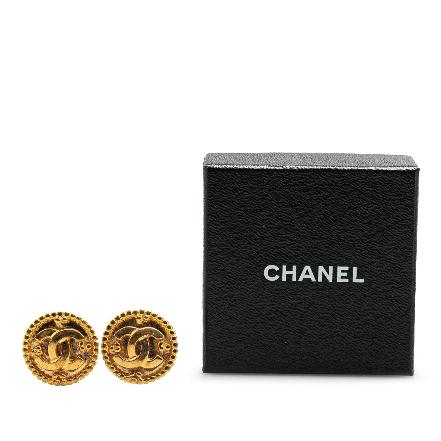 Gold Chanel Gold Plated CC Clip On Earrings