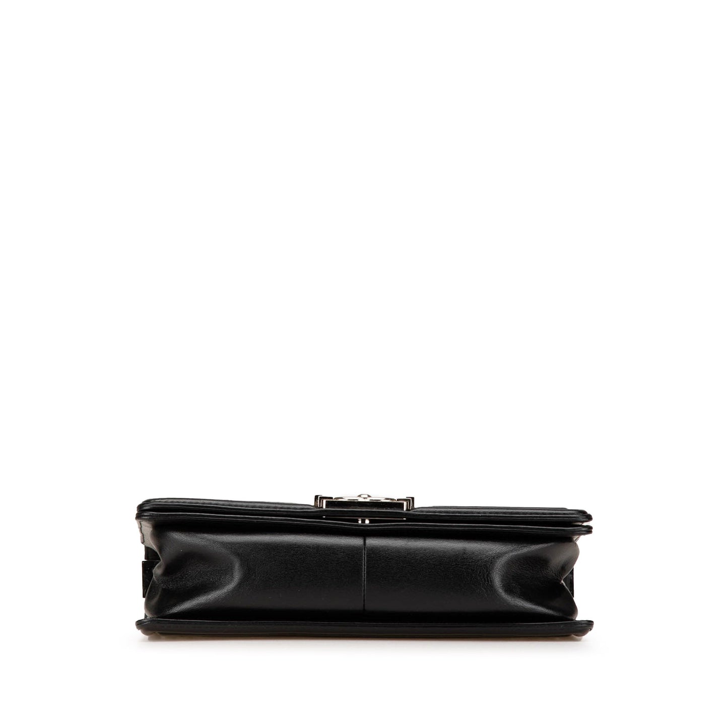 Black Chanel Medium Lambskin and Iridescent PVC Chevron Boy Flap Crossbody Bag