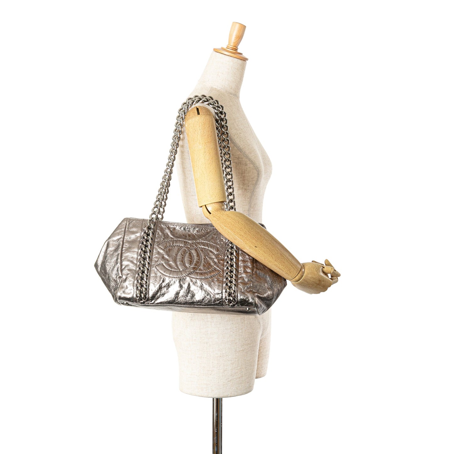 Chanel Sac Medium Metallic Calfskin Modern Chain Tote